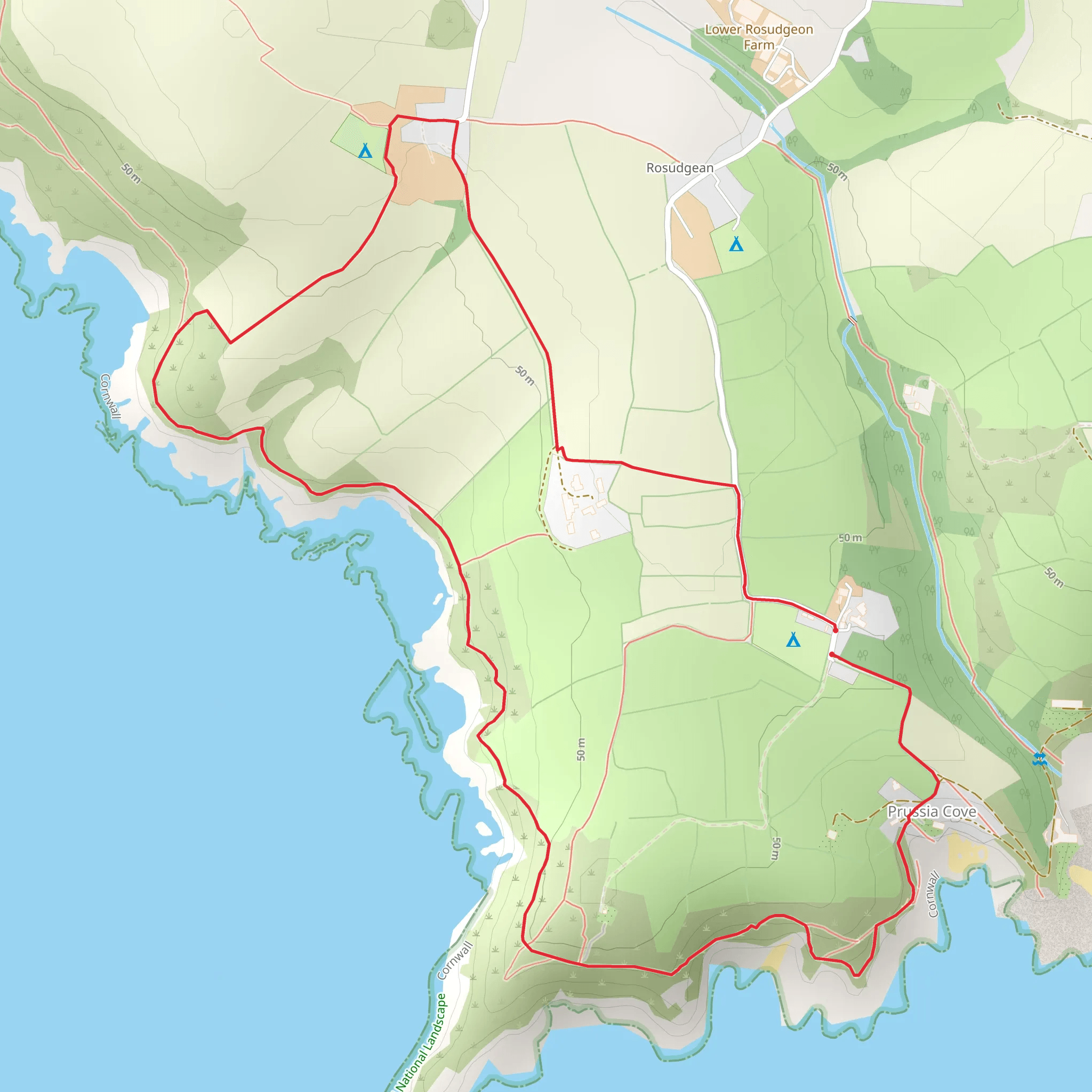 Prussia Cove Walk mobile static map