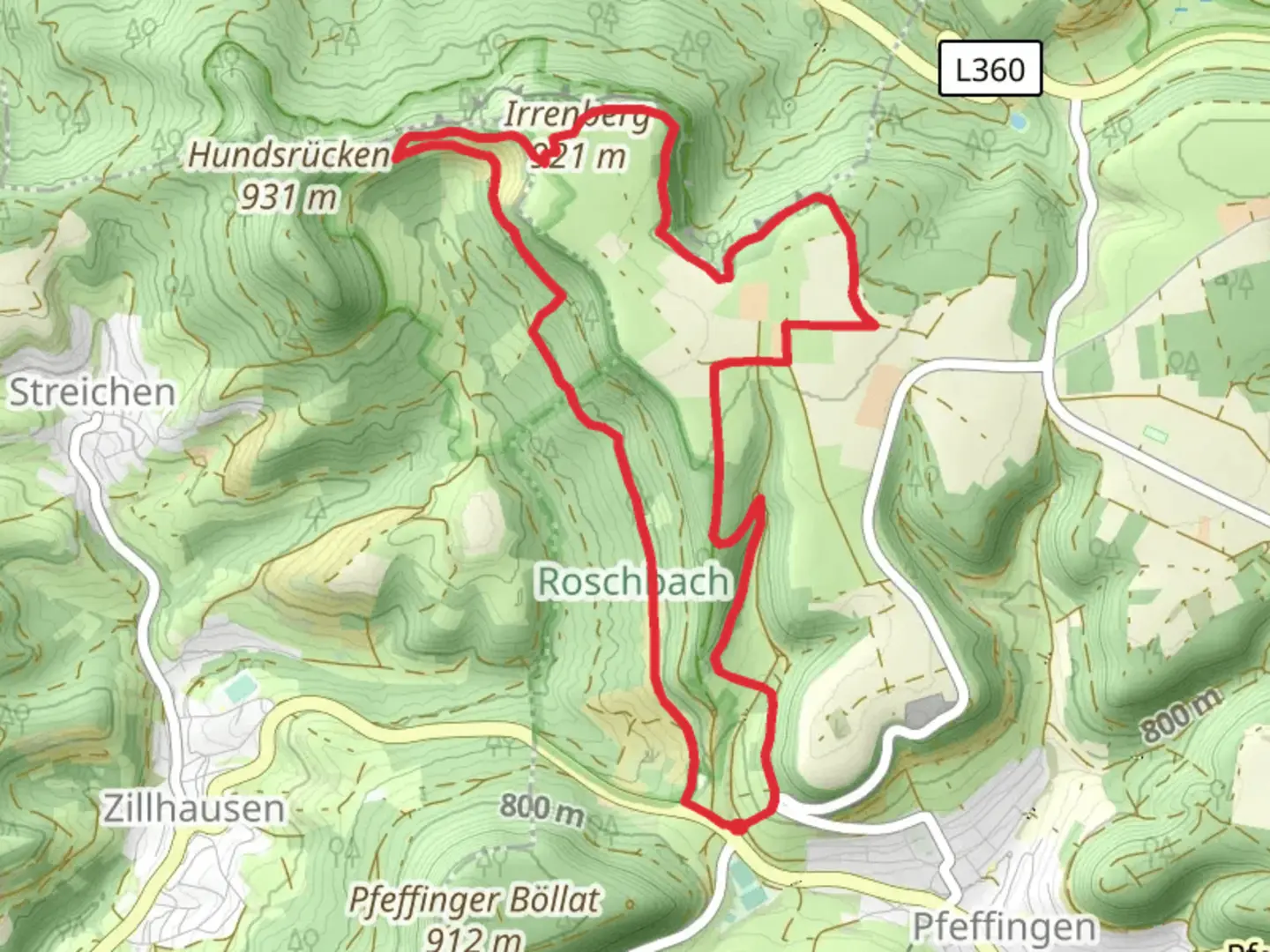 An image depicting the trail Traufgang Wiesenrunde and its surrounding area.
