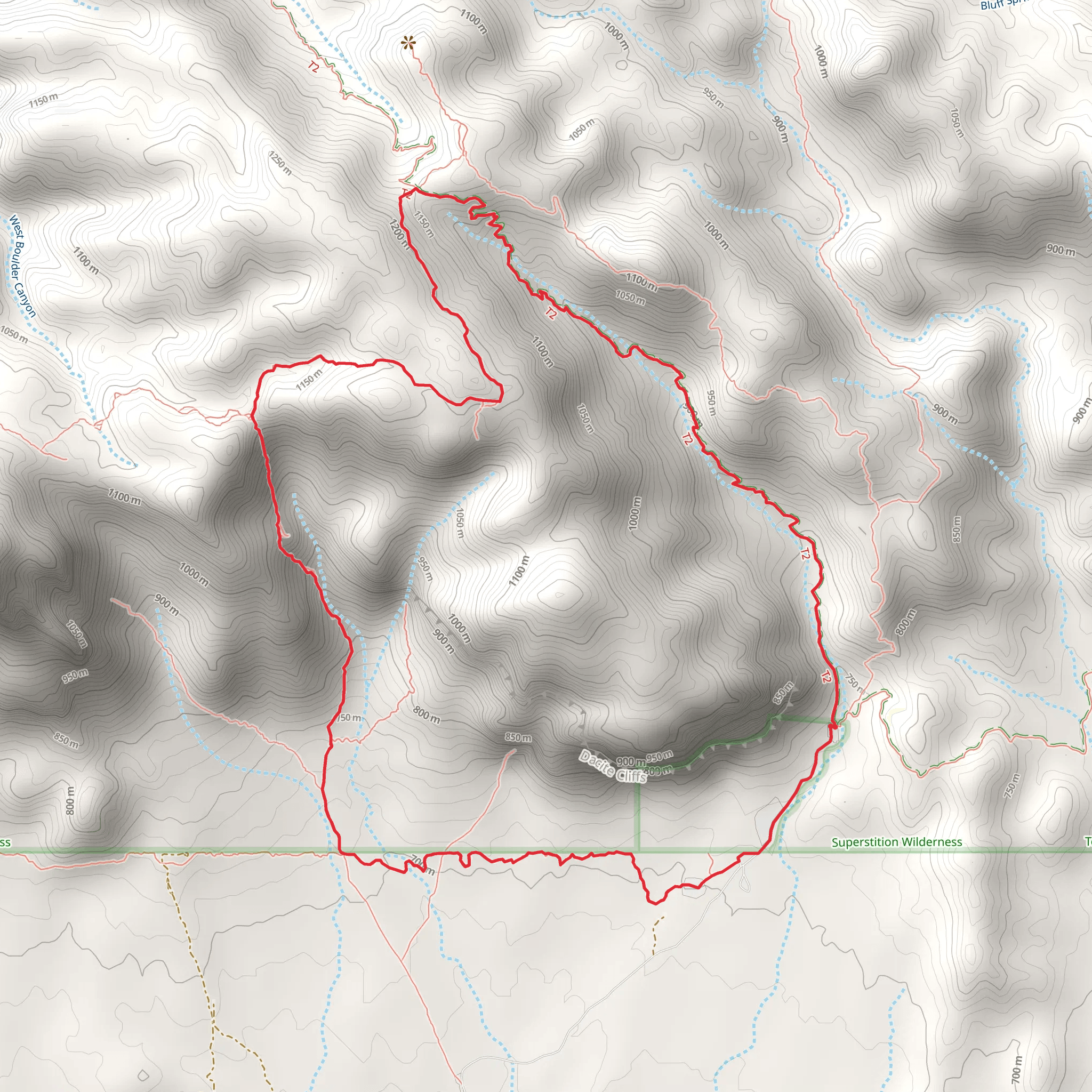 Peralta Canyon Trail and Lost Goldmine Loop Trail mobile static map
