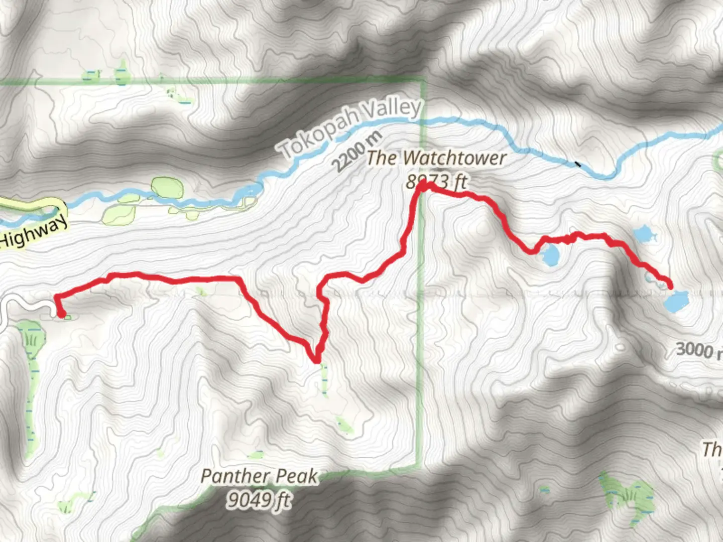 An image depicting the trail The Watchtower and Emerald Lake via Lakes Trail and its surrounding area.