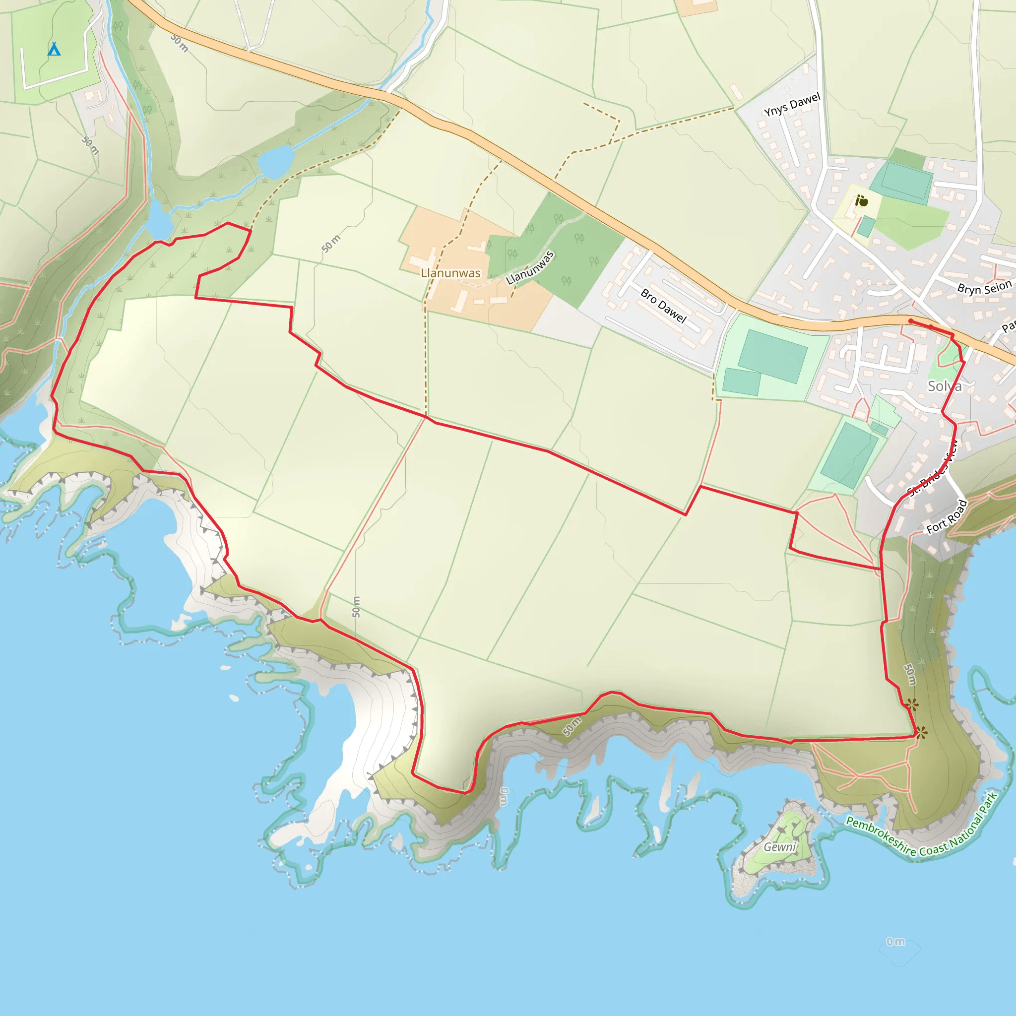 Nine Wells - Solva mobile static map