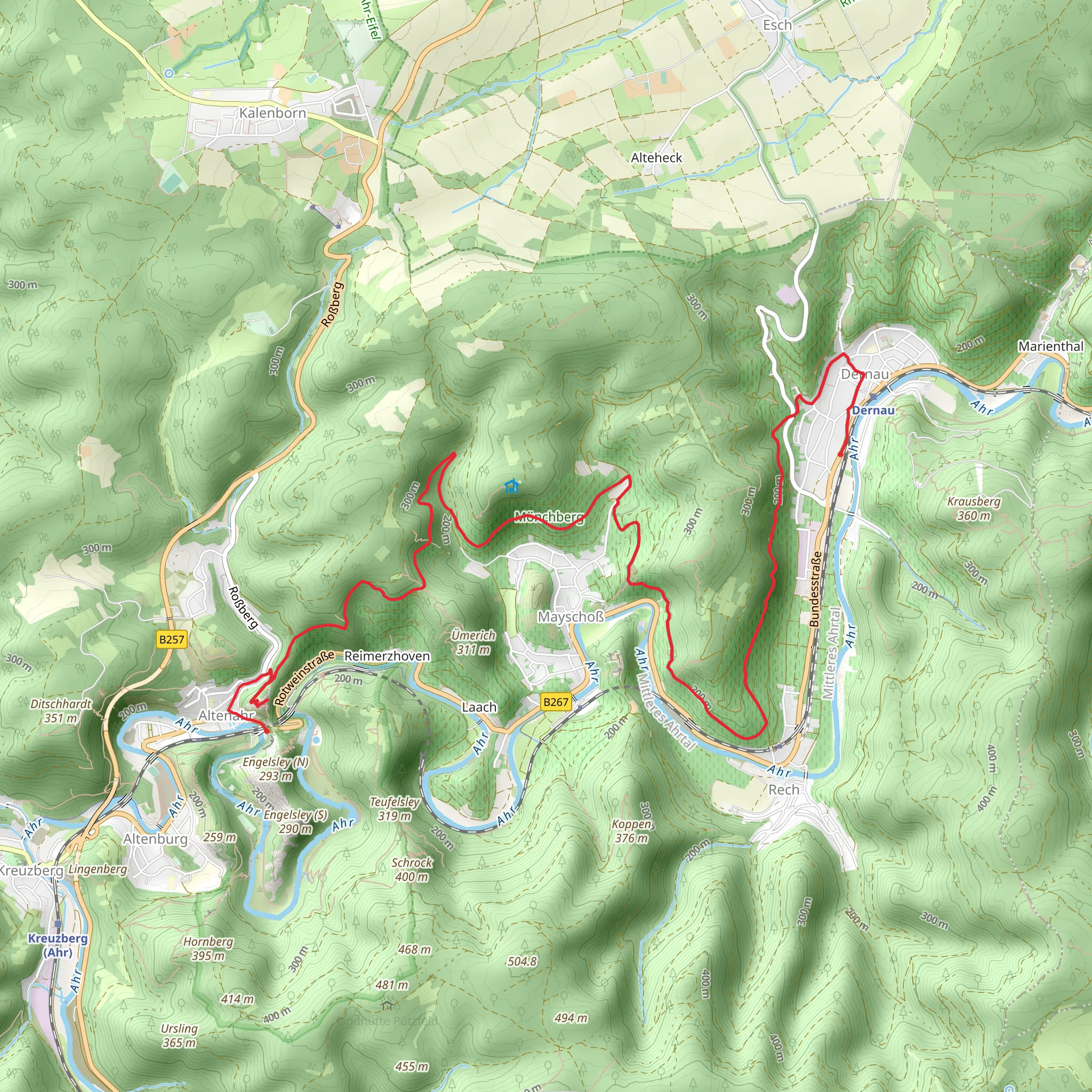 Are Castle and Altenahrer Eck via Rotweinwanderweg mobile static map
