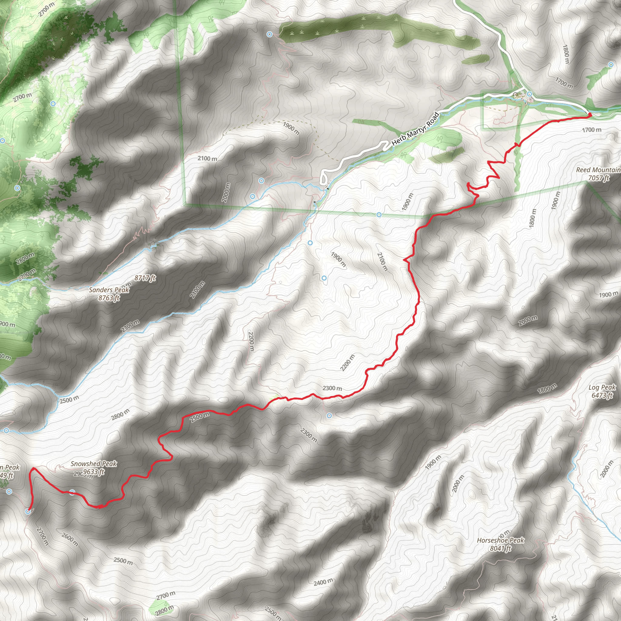 Snowshed Trail mobile static map