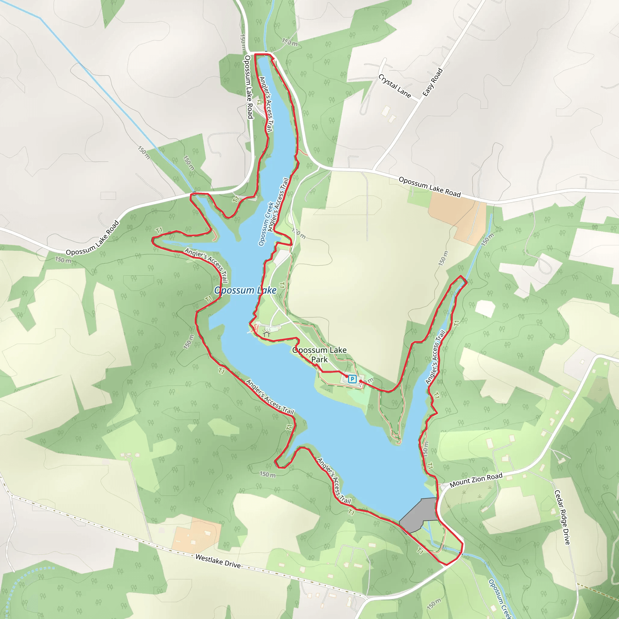 Opossum Lake Loop mobile static map