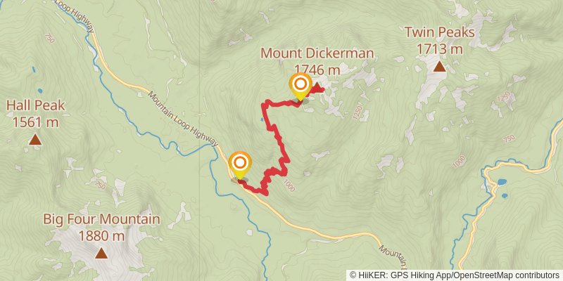 Dickerman Mountain Trail stage 2 Map