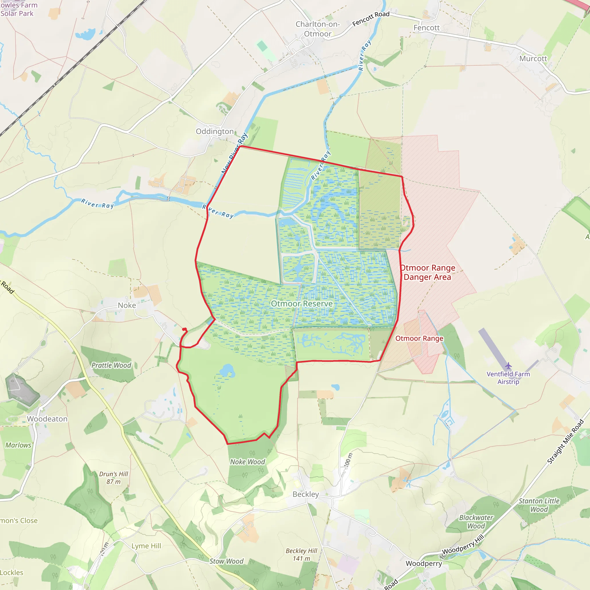 Otmoor Reserve Loop mobile static map