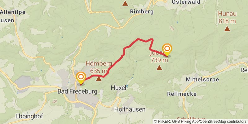 Sauerland-Höhenflug Wanderweg alt 3 Map