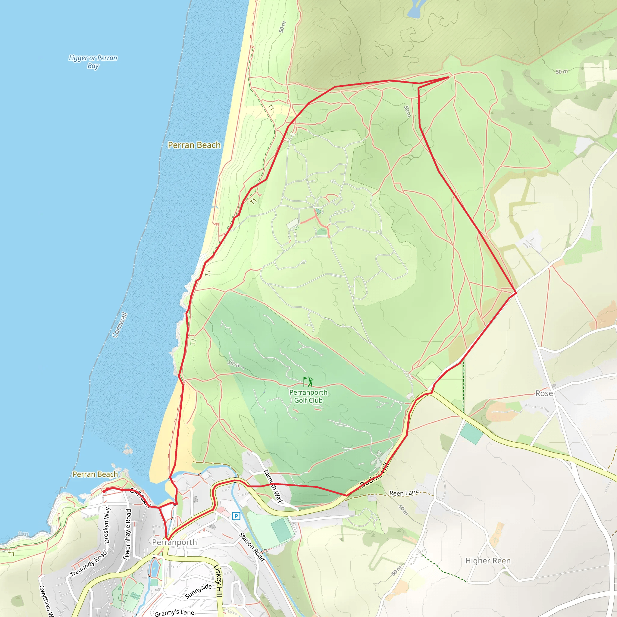 Perranporth YH - St Piran's Walk mobile static map