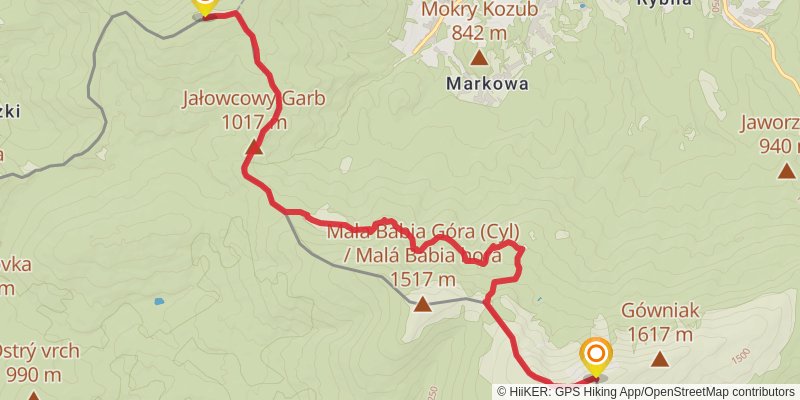 Main Beskid Trail stage 7 Map