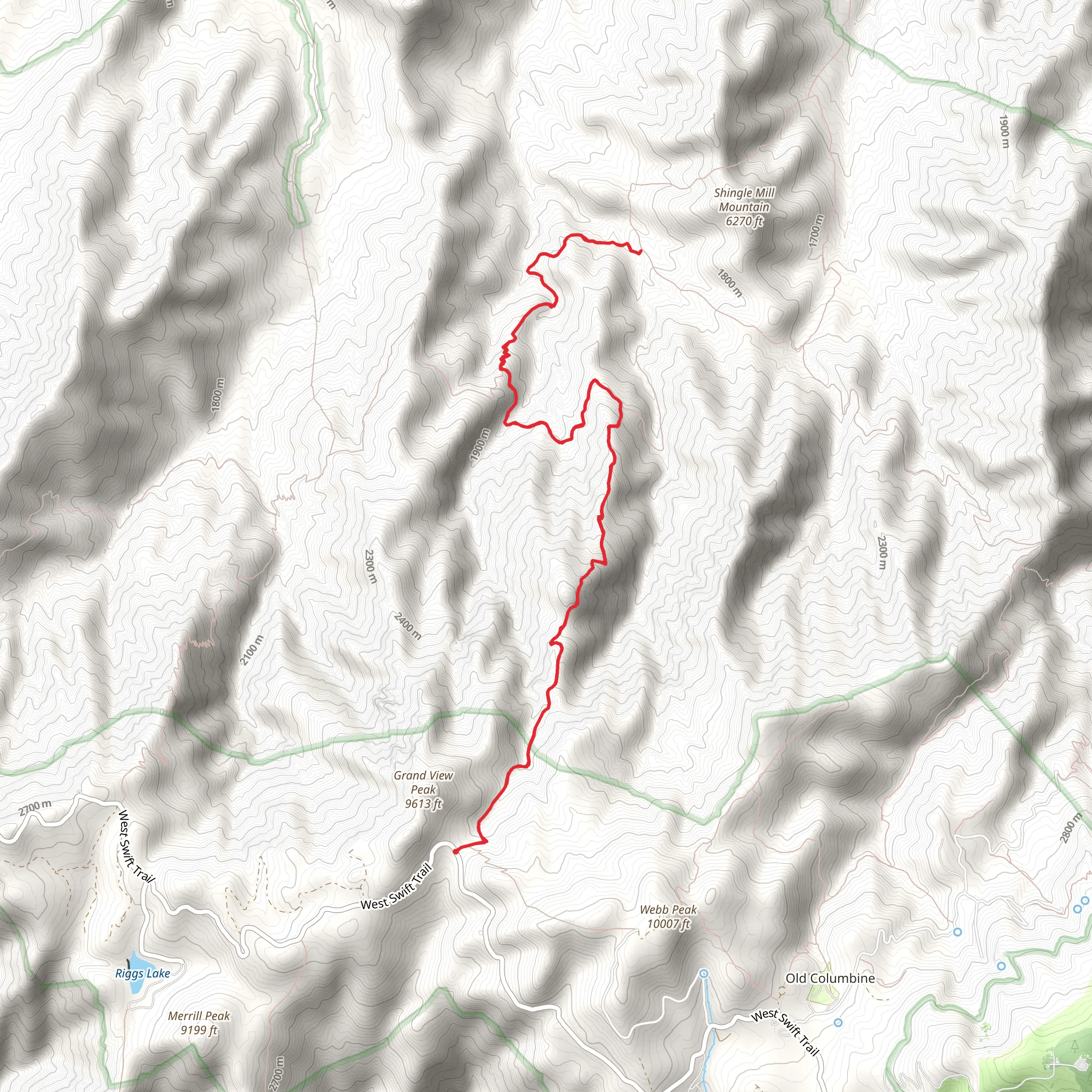West Swift Trail - North mobile static map