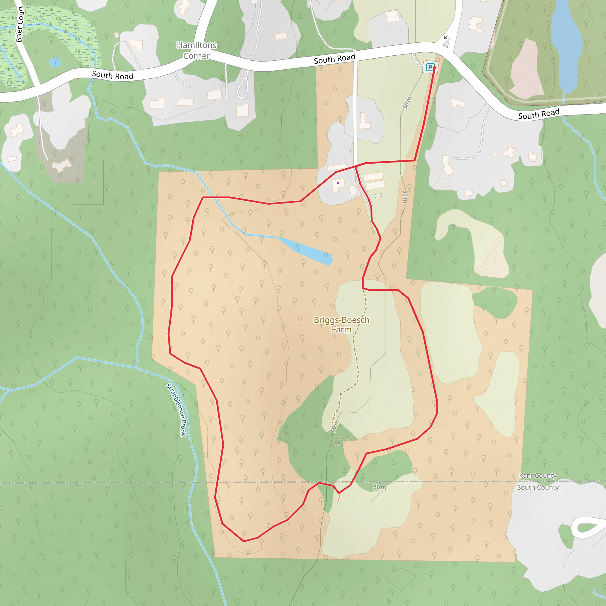 Scrabbletown Brook Loop - South Road mobile static map