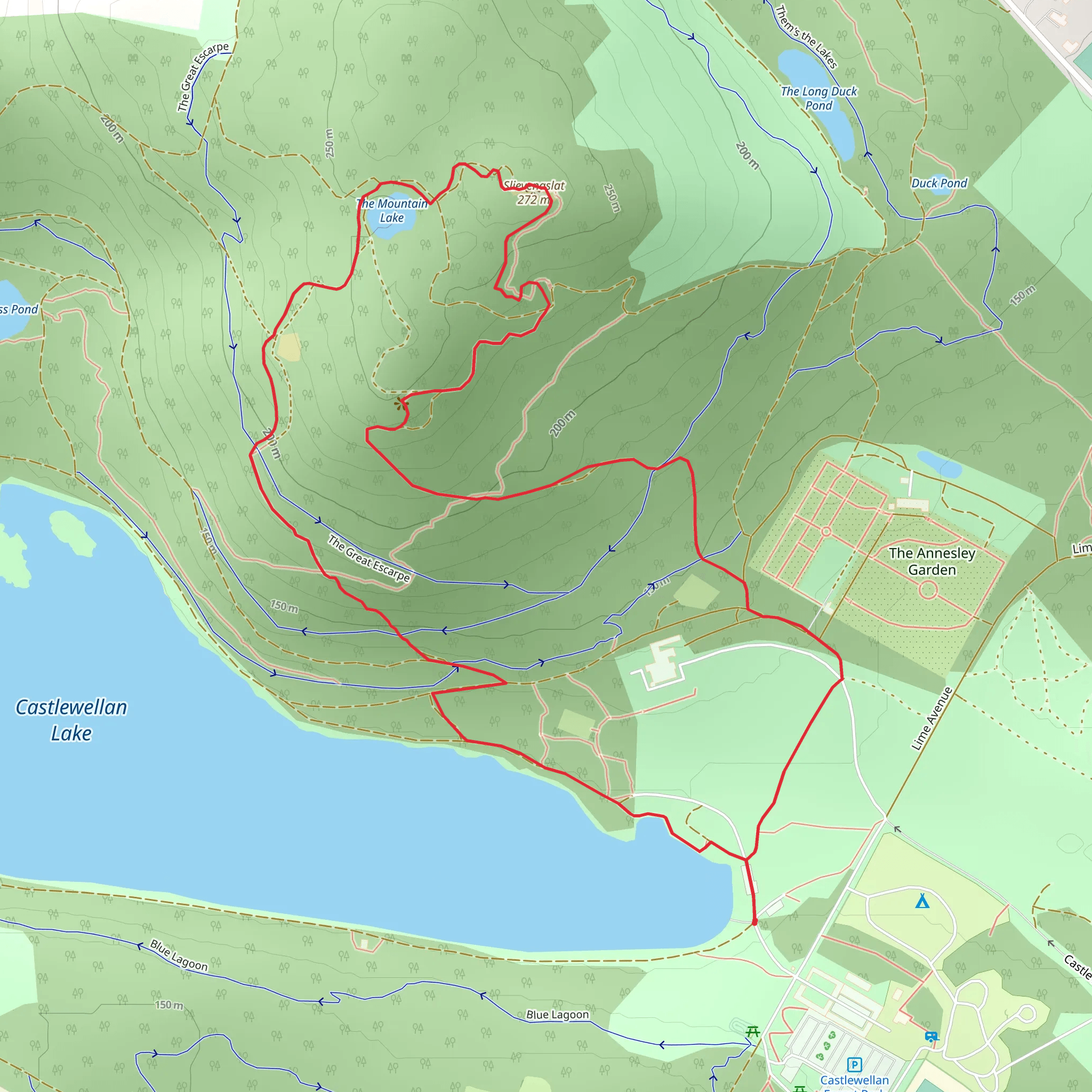 Slievenaslat Walk mobile static map