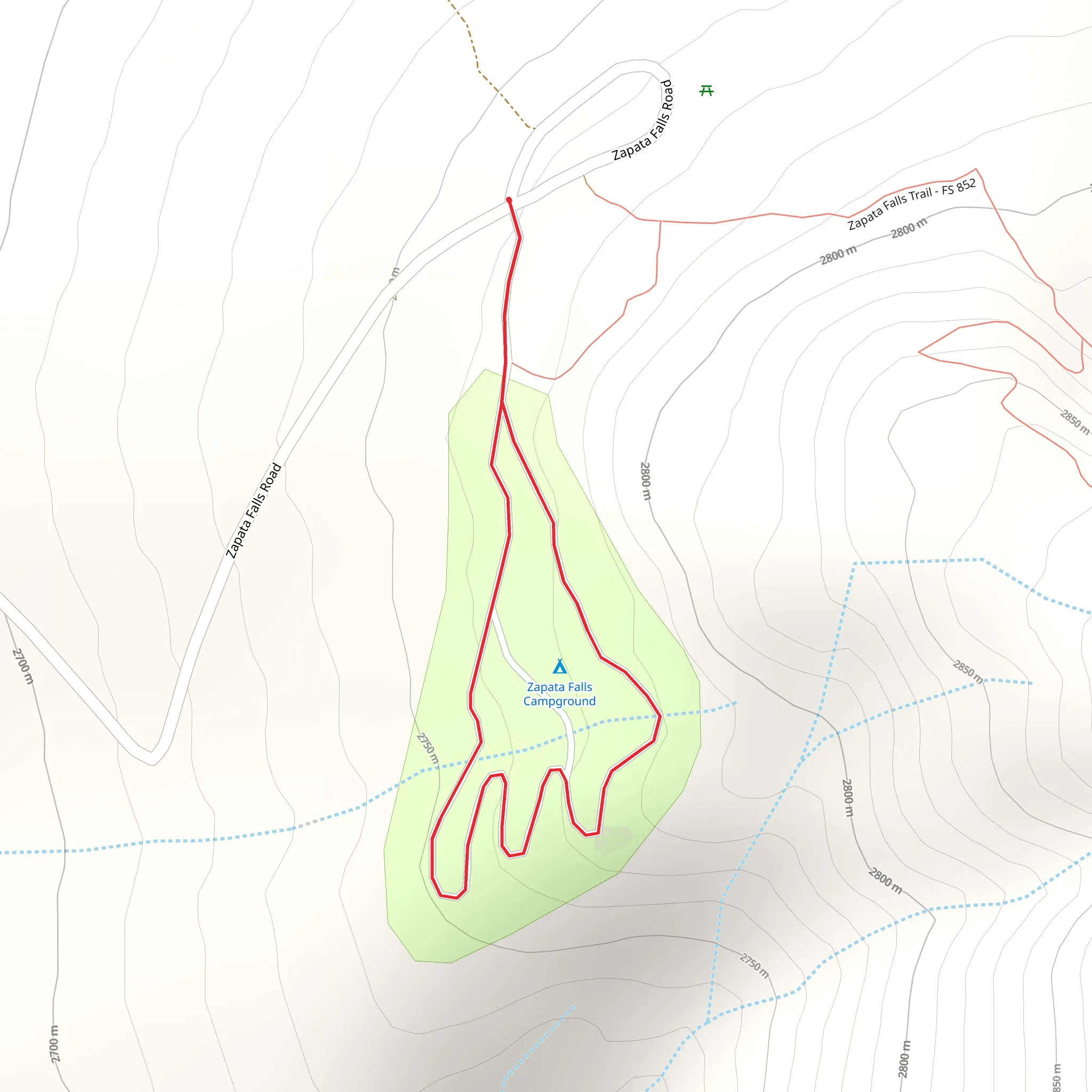 Zapata Falls Campground Loop mobile static map