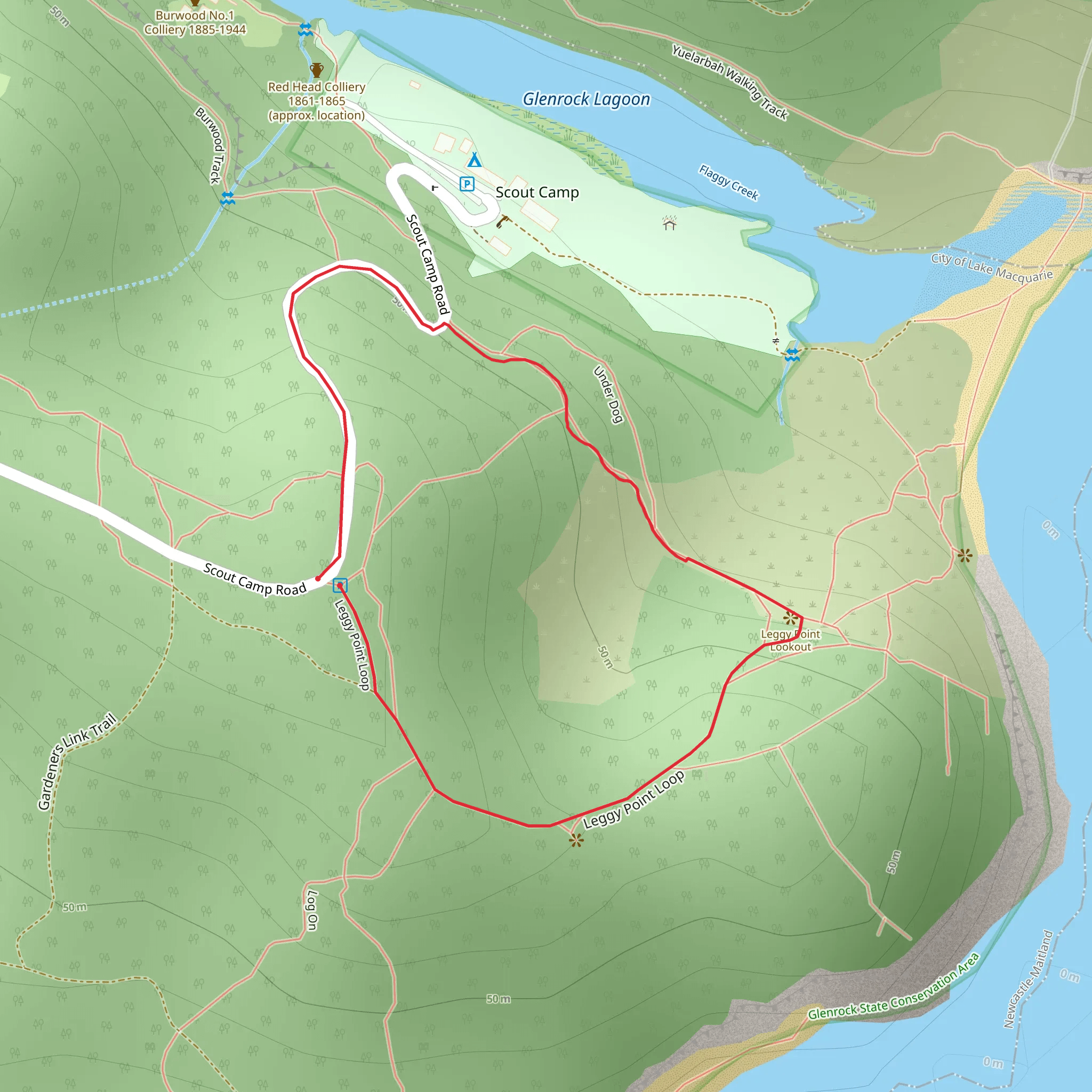 Leggy Point Loop Track mobile static map