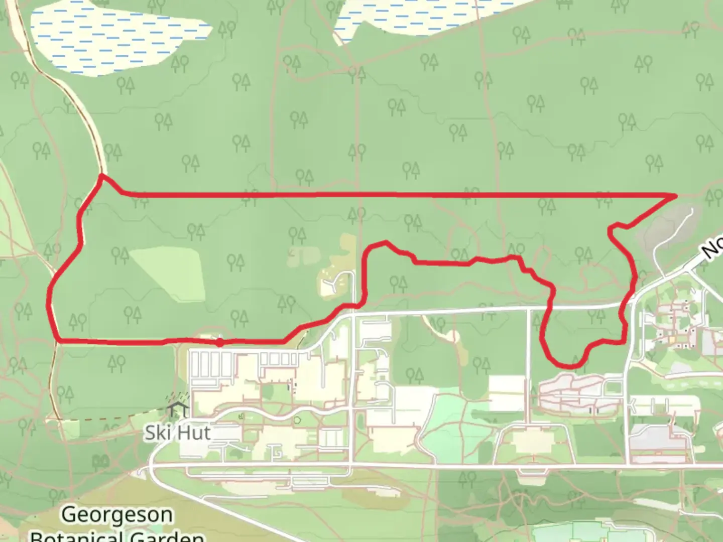 An image depicting the trail Skarland 6-Mile and Baseline Classic Loop Trail and its surrounding area.