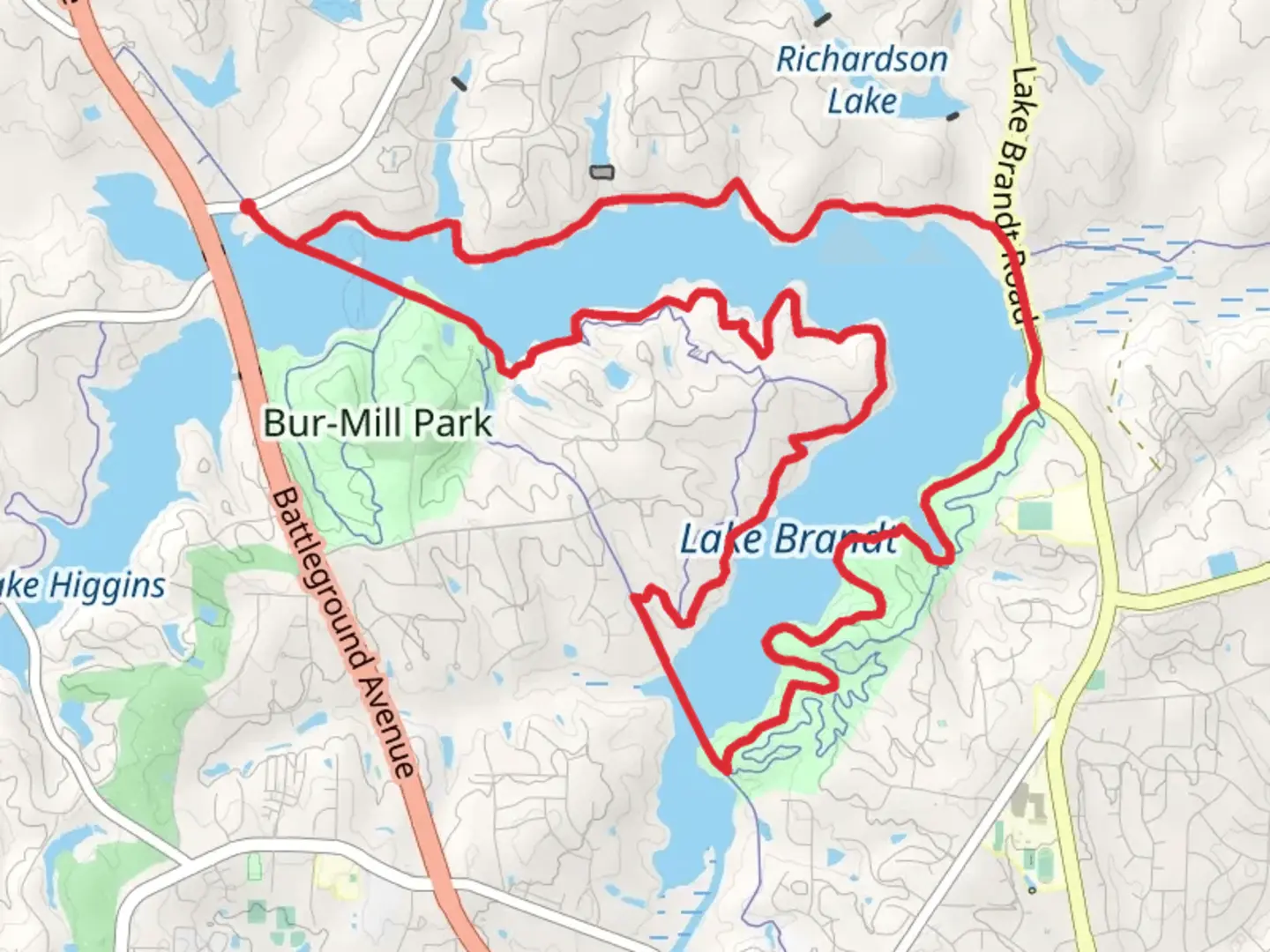 An image depicting the trail Lake Brandt Loop and its surrounding area.