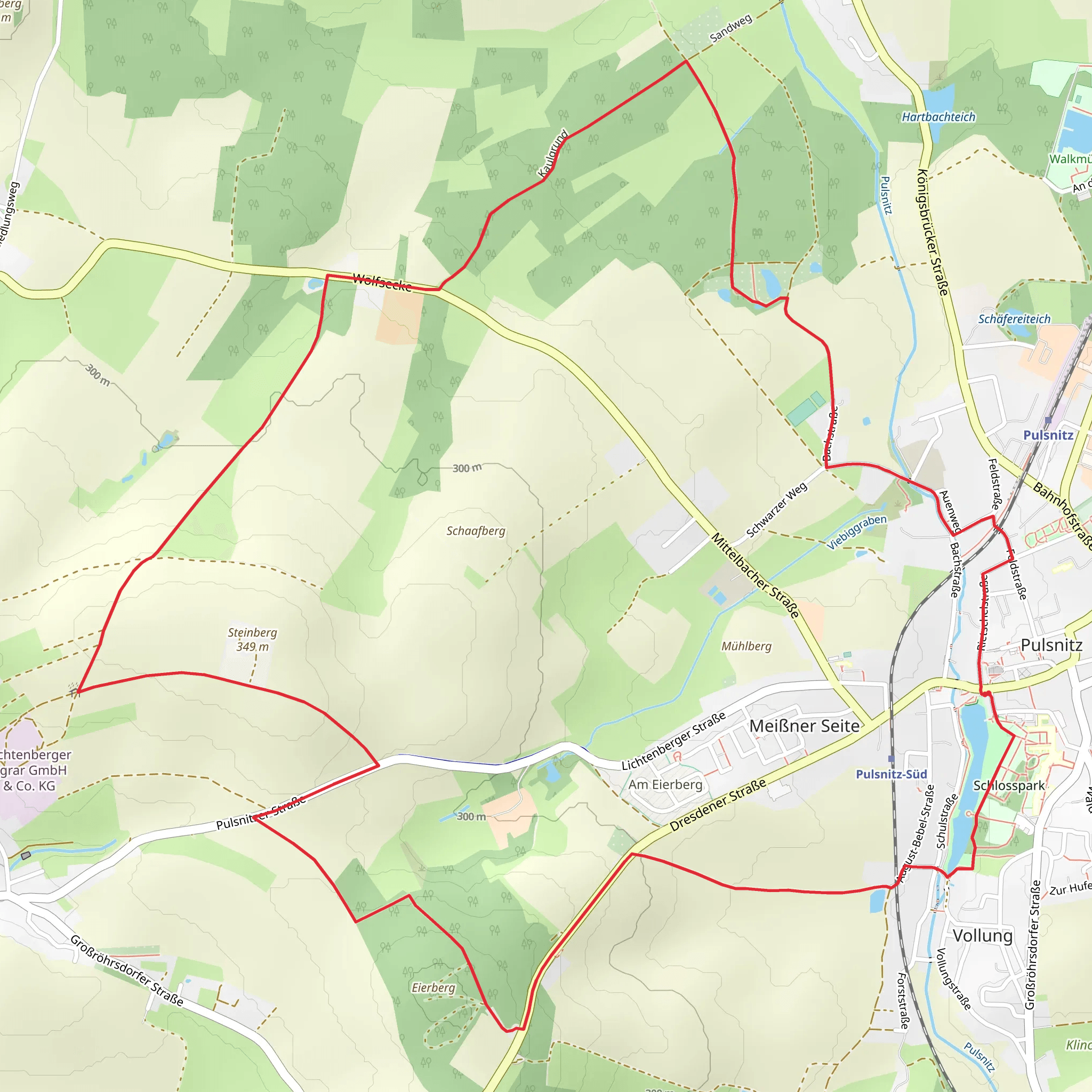 Schlossteich via Lichtenberger Weg mobile static map
