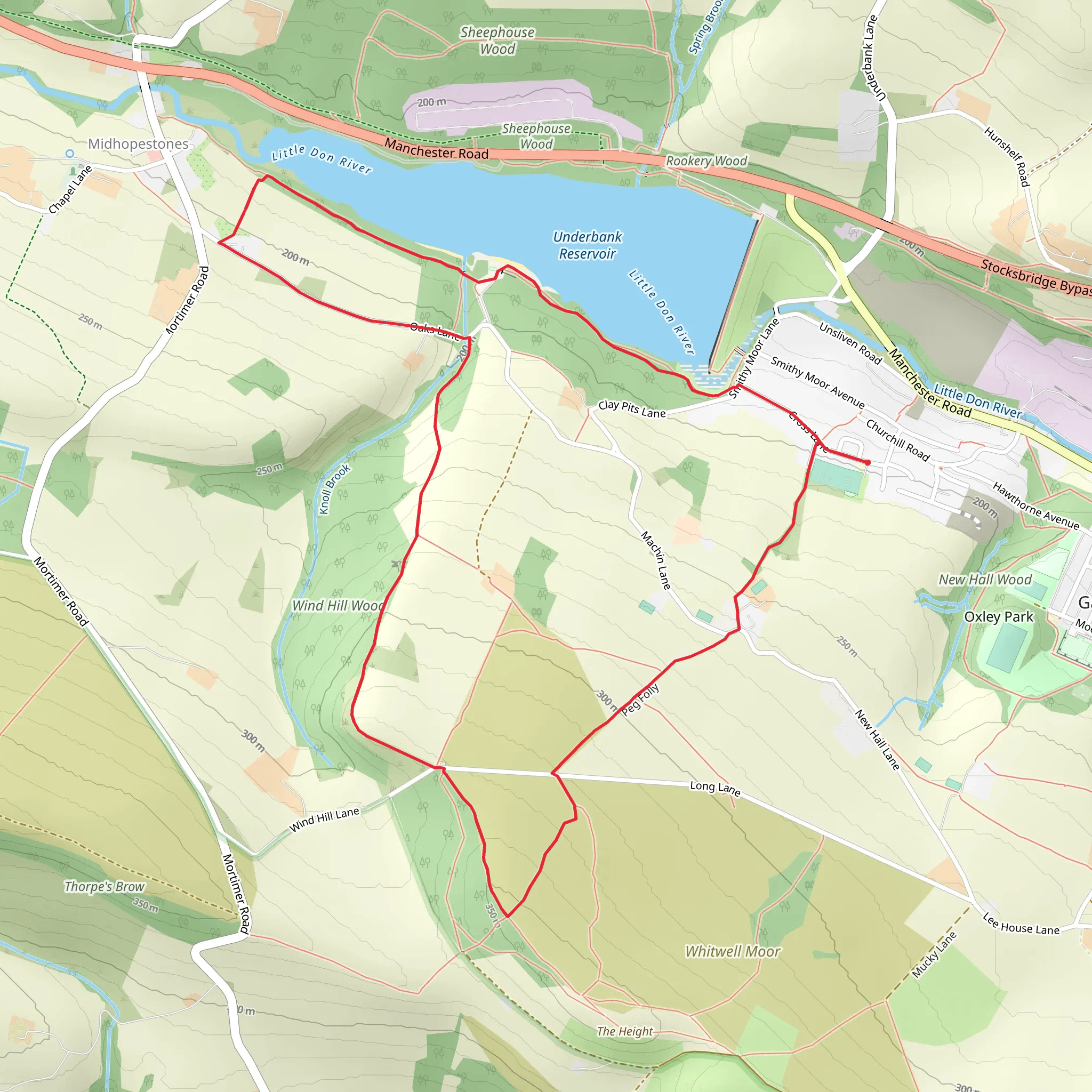 Midhopestones Loop mobile static map