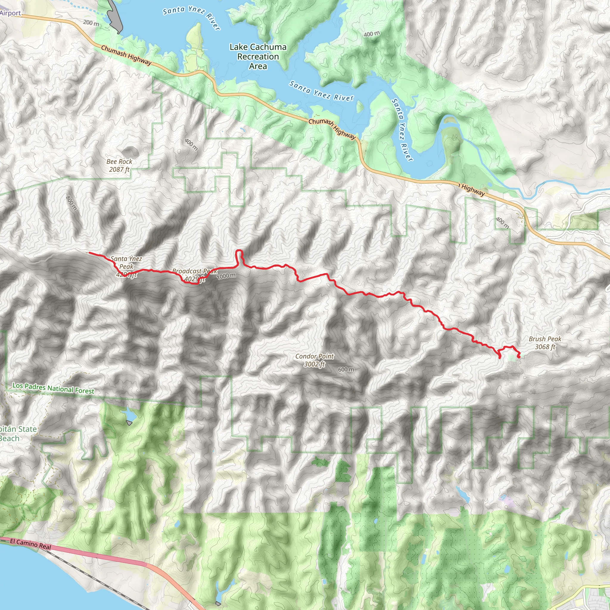 West Camino Cielo Trail mobile static map