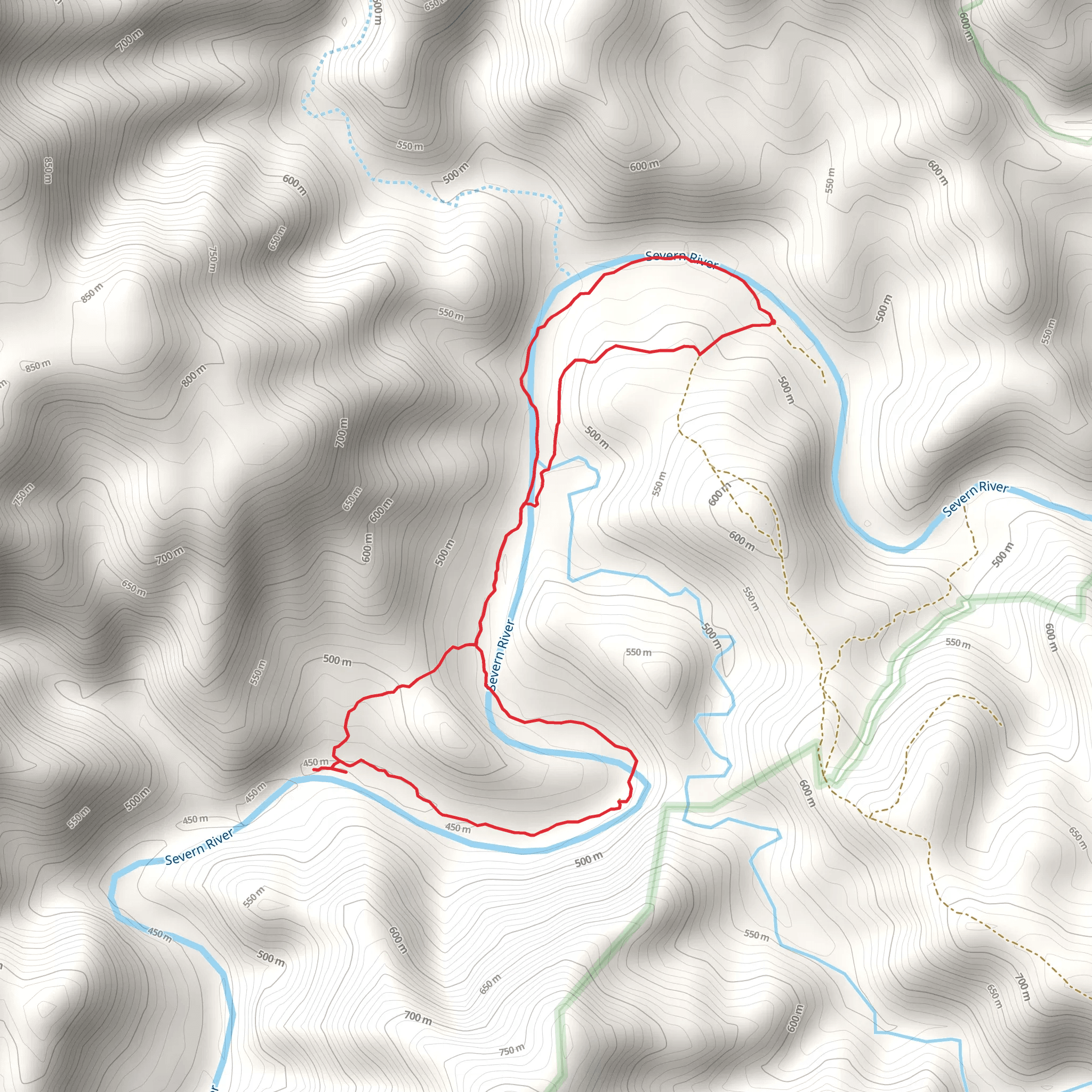 Burrows Waterhole to Rats Castle Track mobile static map