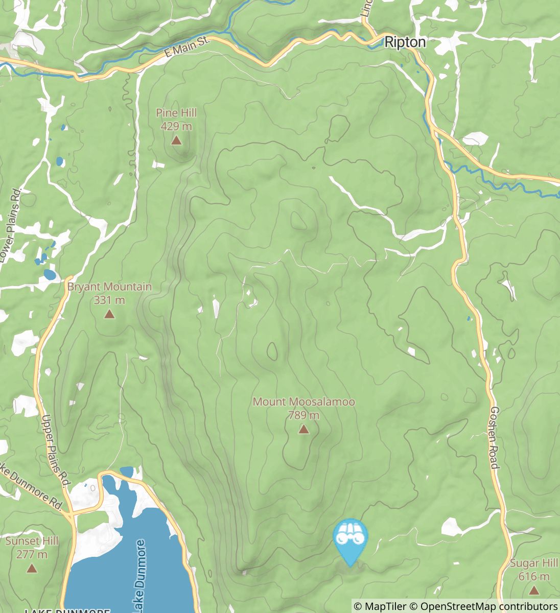 Mount Moosalamoo via Oak Ridge Trail viewpoint map