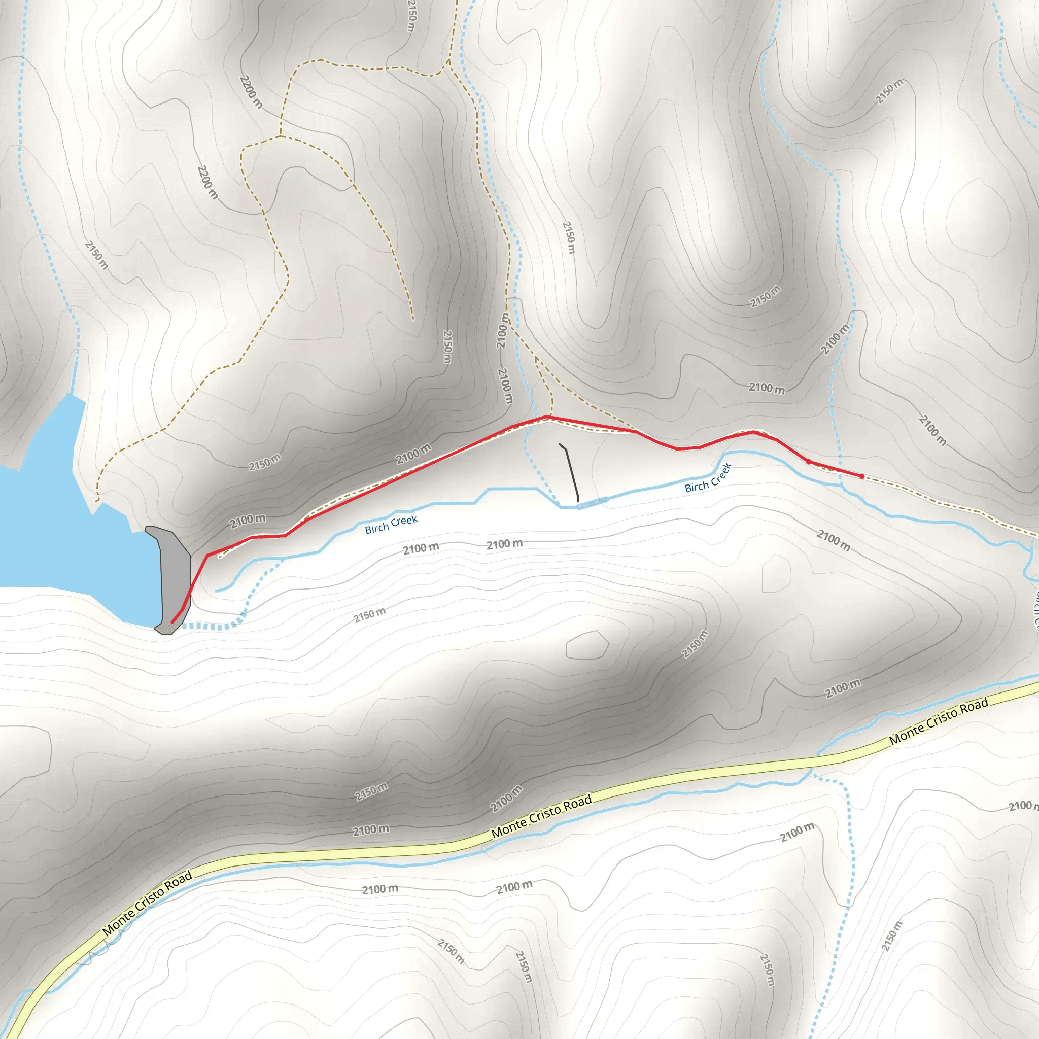 Birch Creek Reservoir Out and Back mobile static map