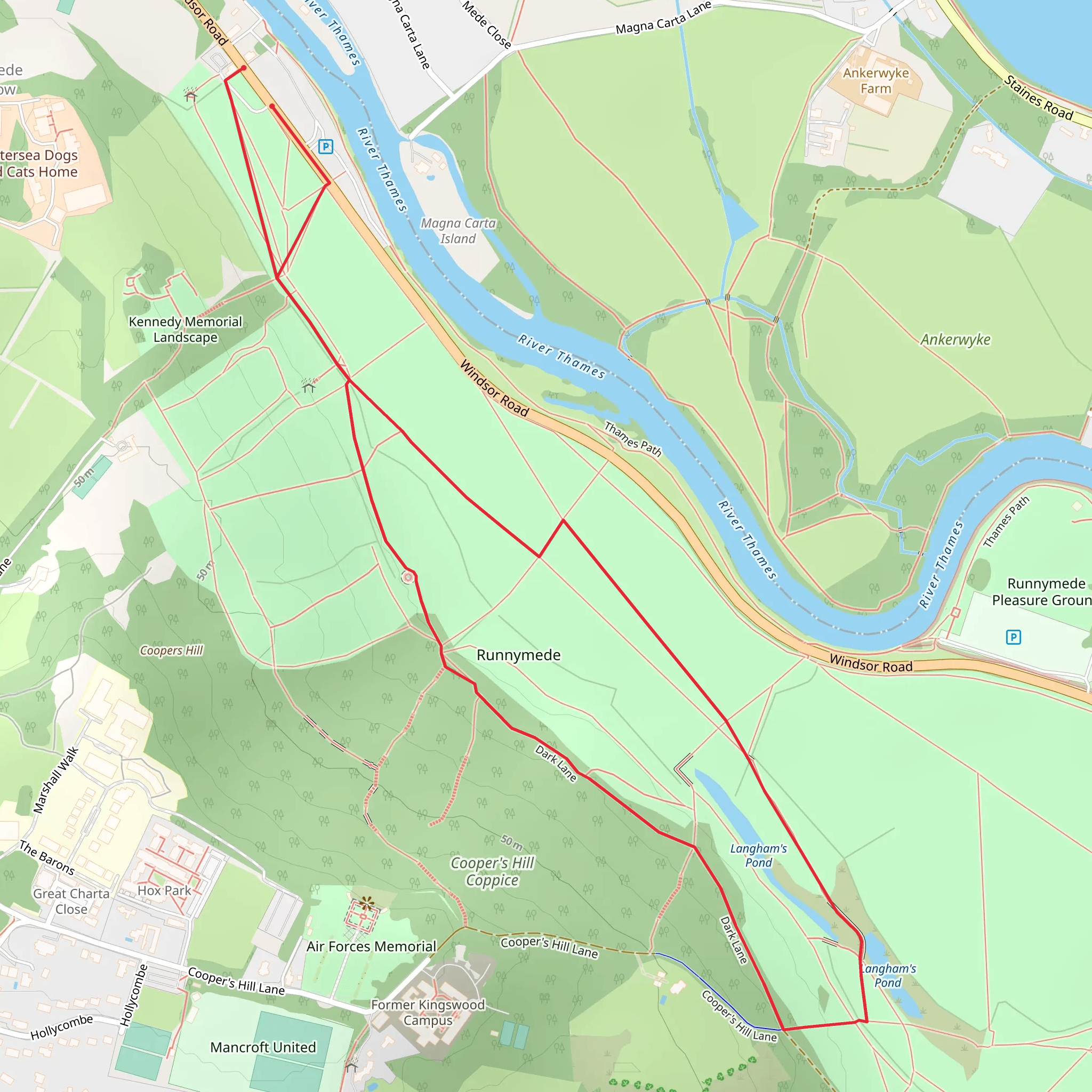 Runnymede Walk mobile static map