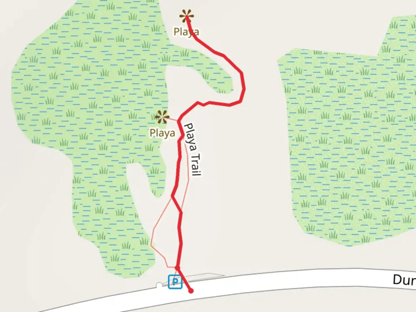 An image depicting the trail Playa Trail and its surrounding area.