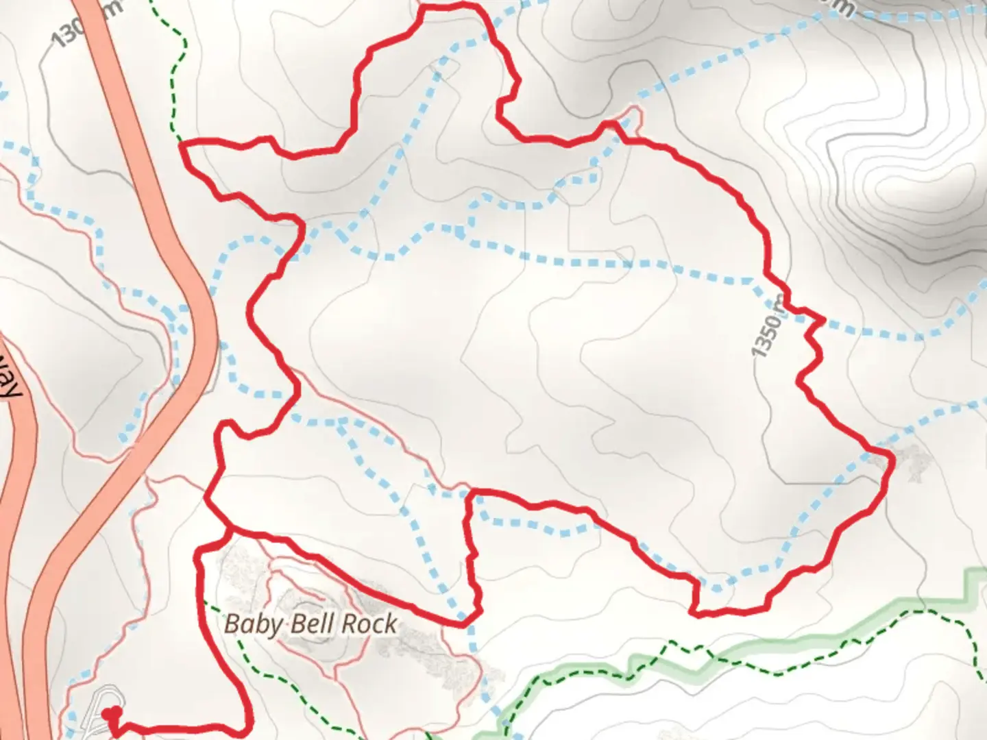 An image depicting the trail Llama Loop Trail and its surrounding area.