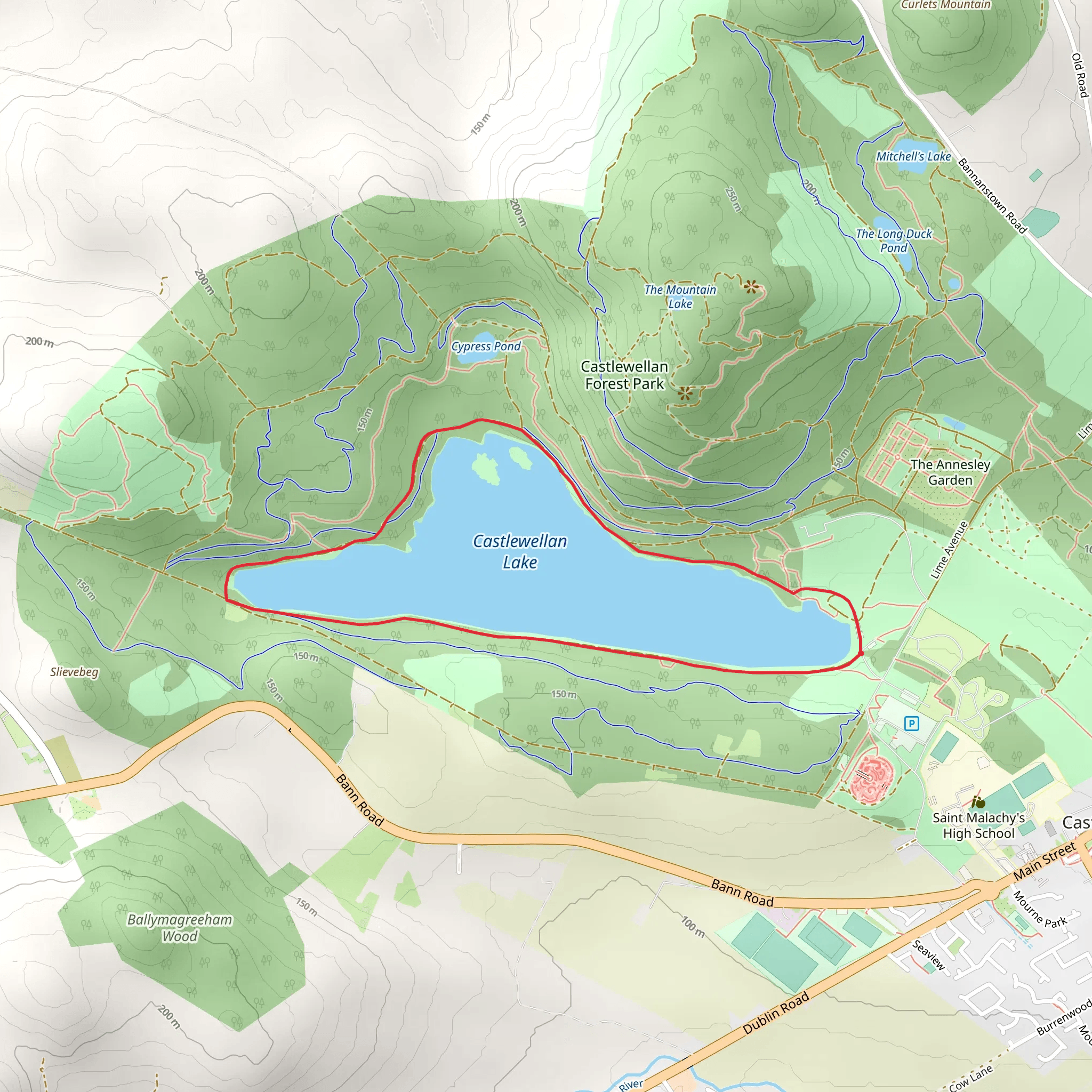 Castlewellan Forest Park - Lakeside Walk mobile static map