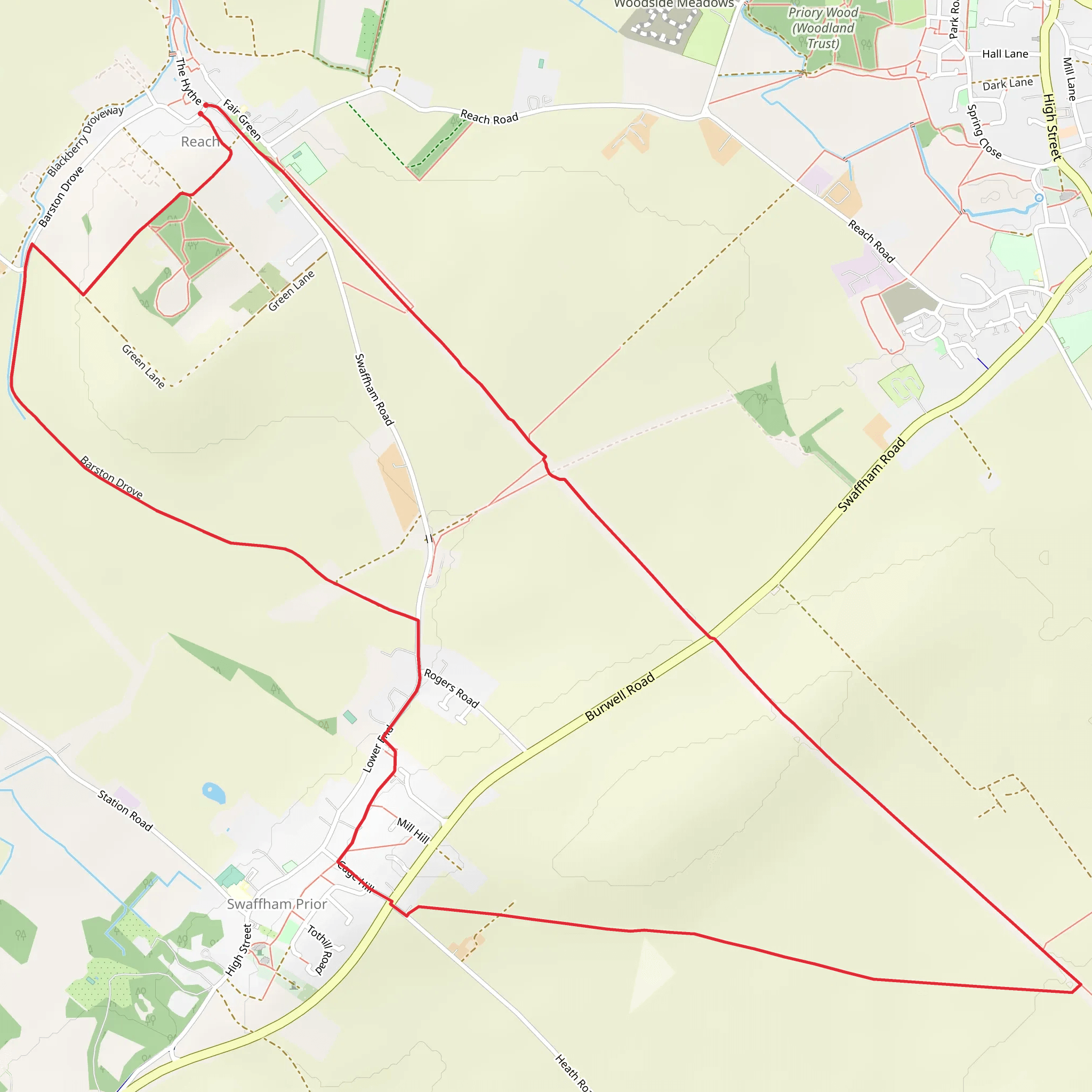 The Devil's Dyke from Reach mobile static map