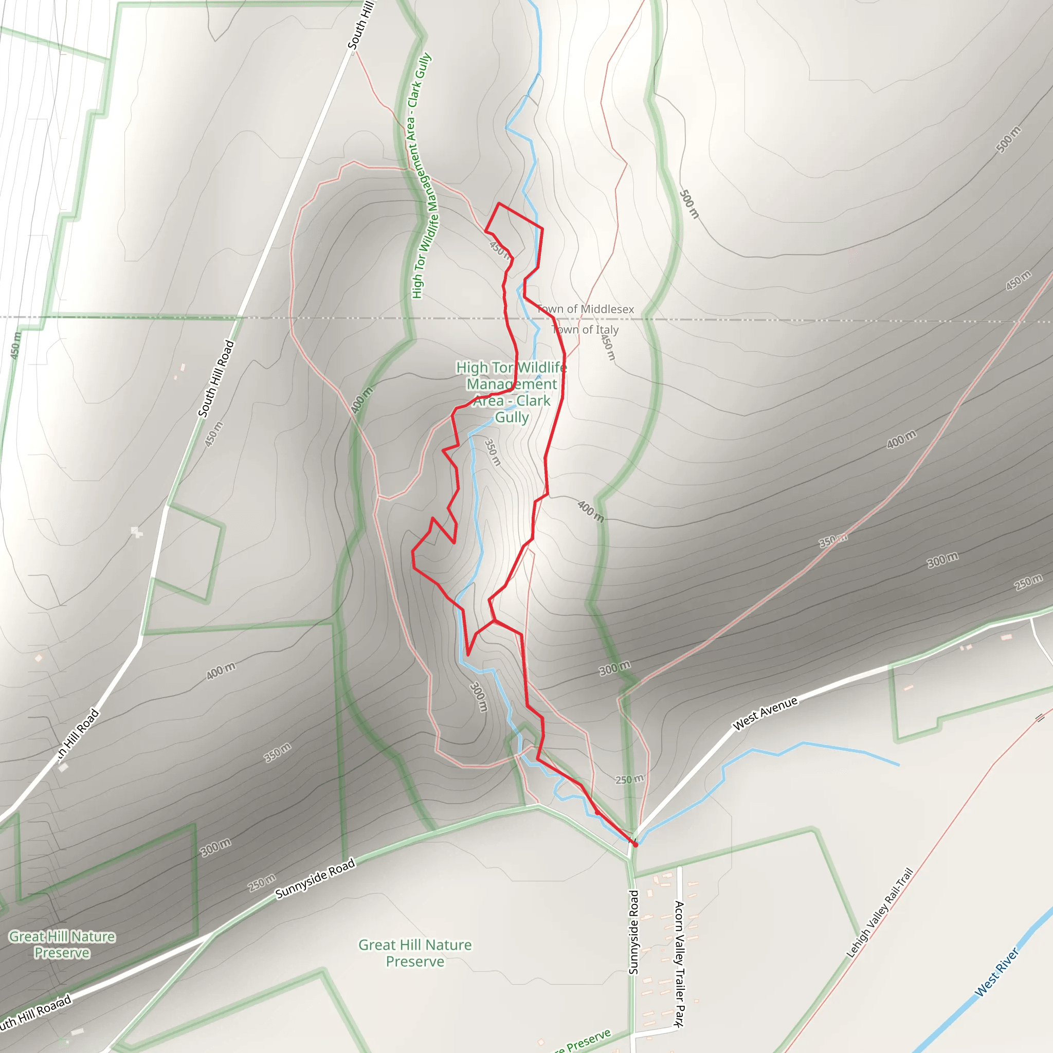 Clark Gully Loop mobile static map