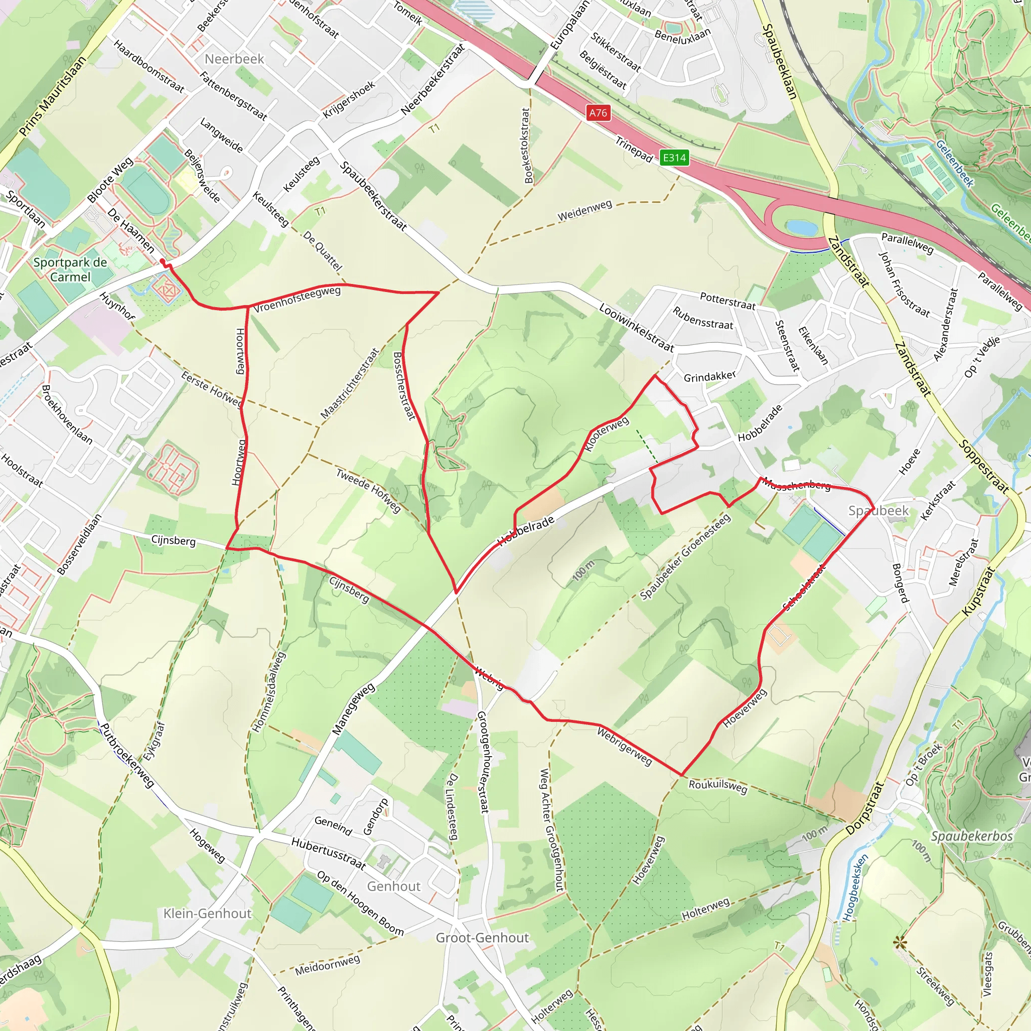 Spaubeek and Cynsberg via Eerste Hof Weg mobile static map