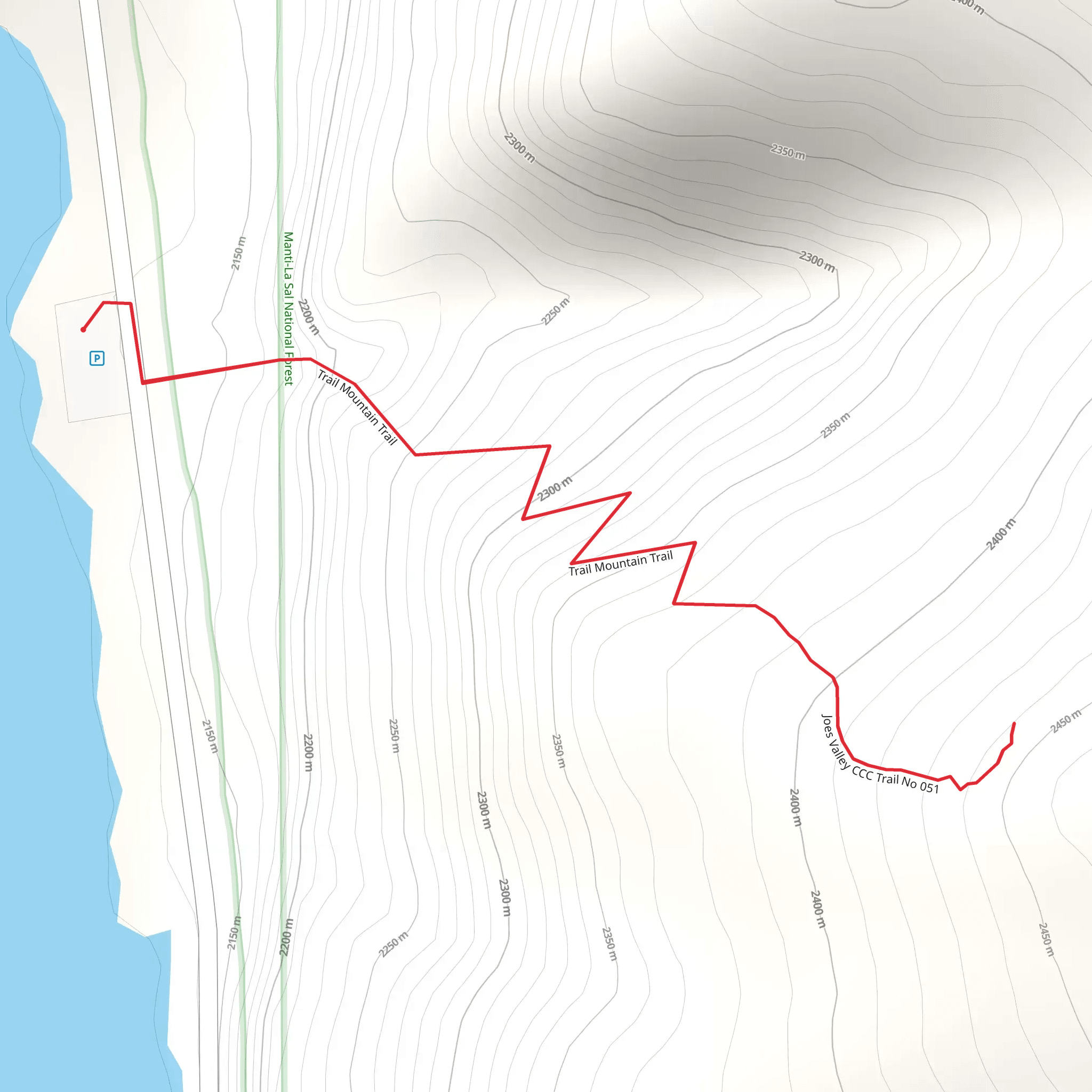 Trail Mountain Trail and Joes Valley CCC Trail mobile static map