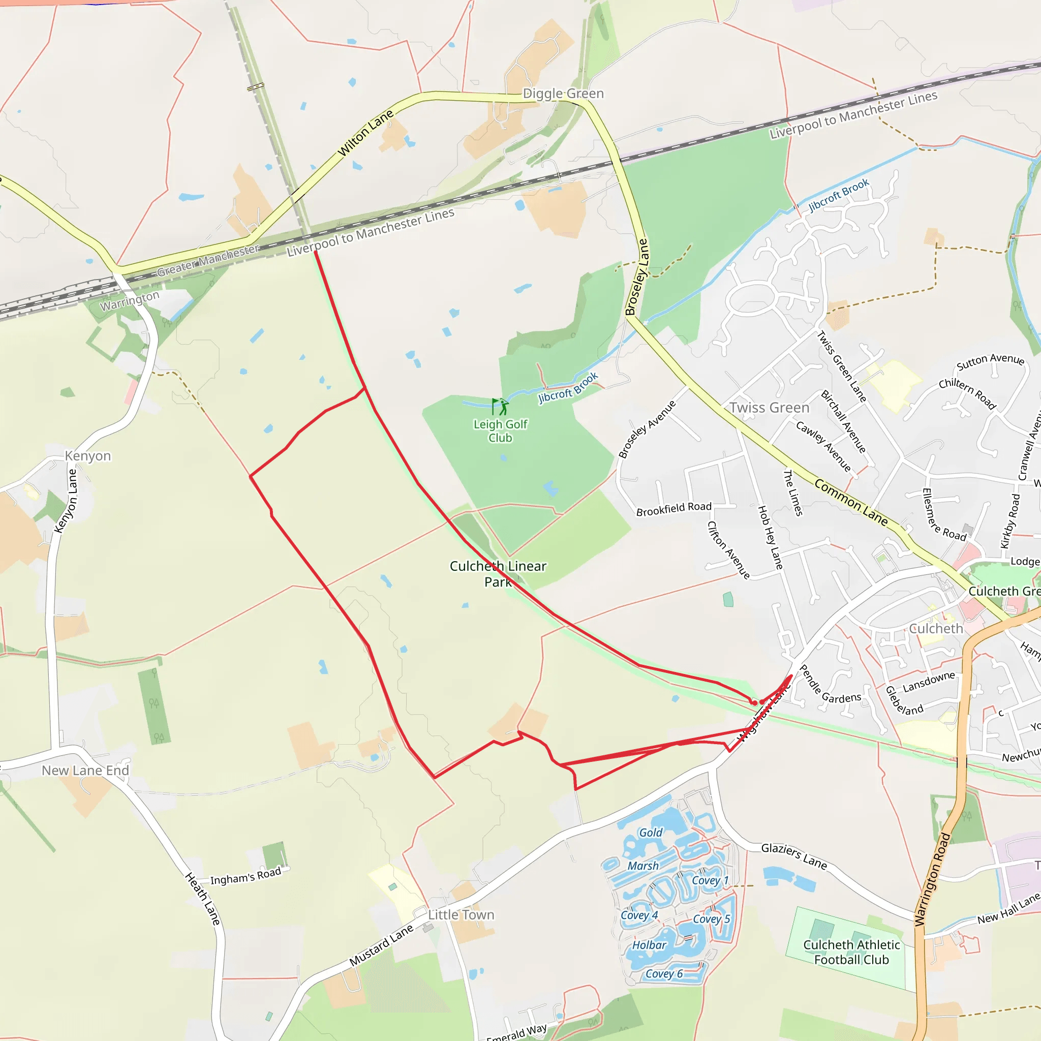 Culcheth Linear Park Loop mobile static map