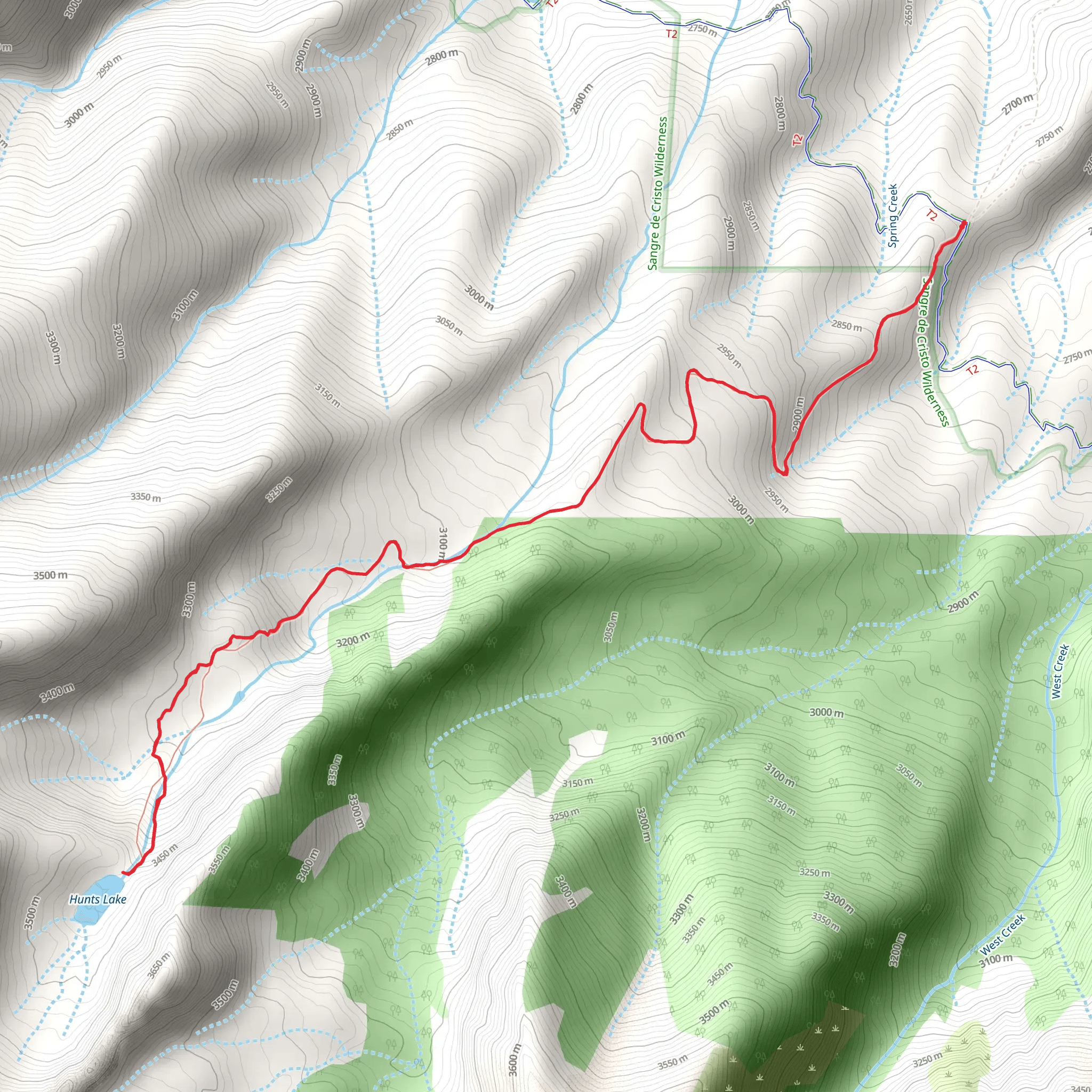 Hunts Lake Trail mobile static map