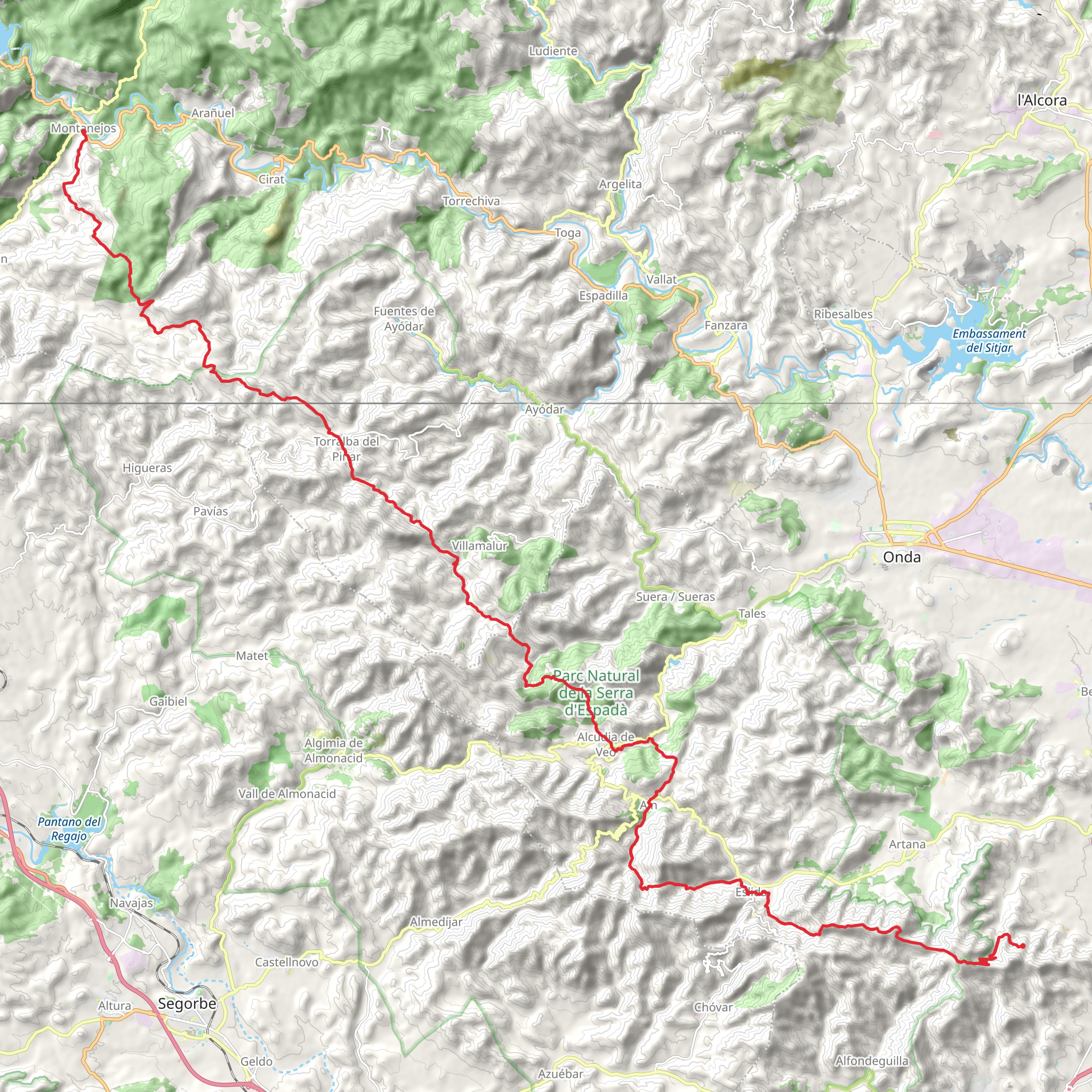 GR 36 - Vilavella - Montanejos mobile static map