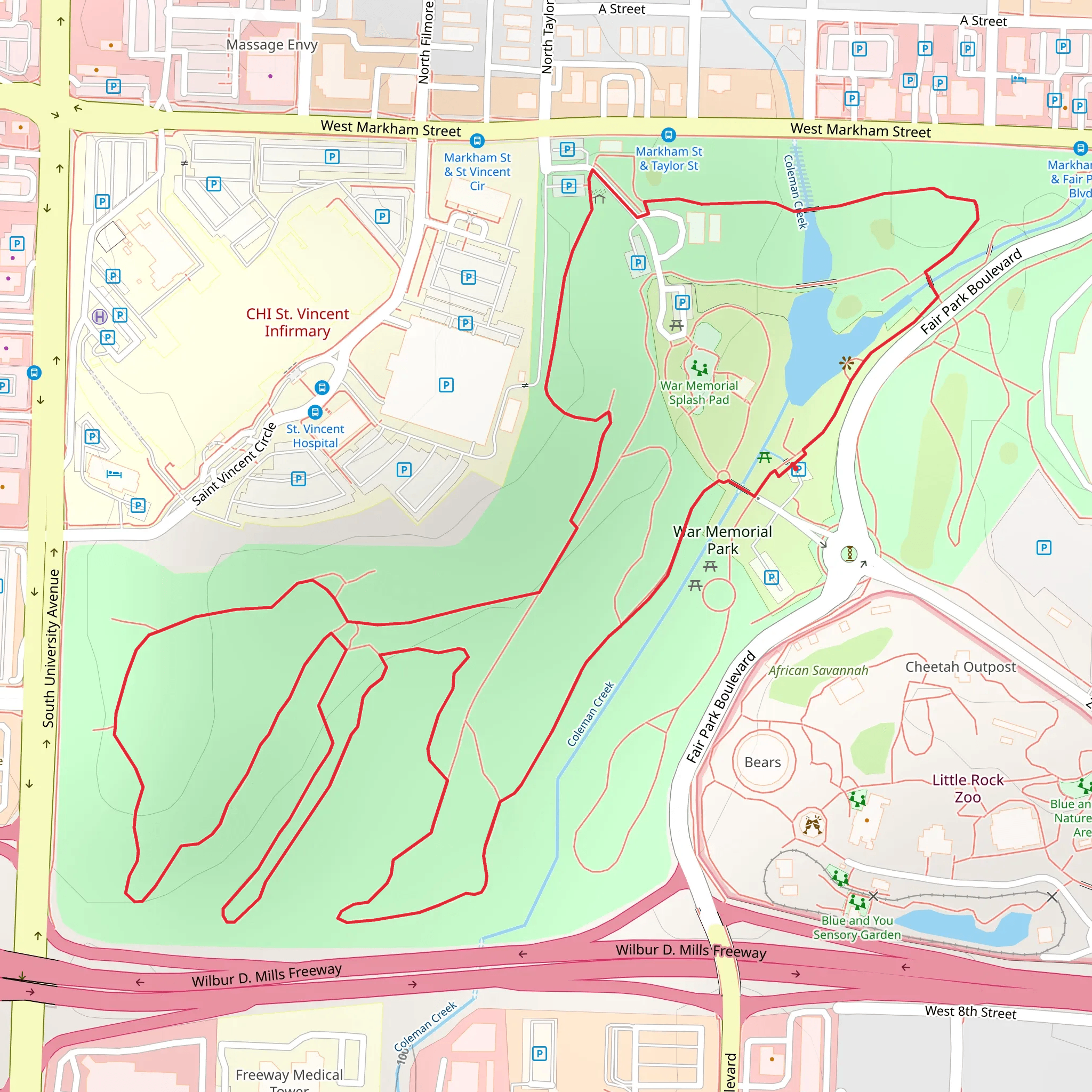 War Memorial Park Loop mobile static map