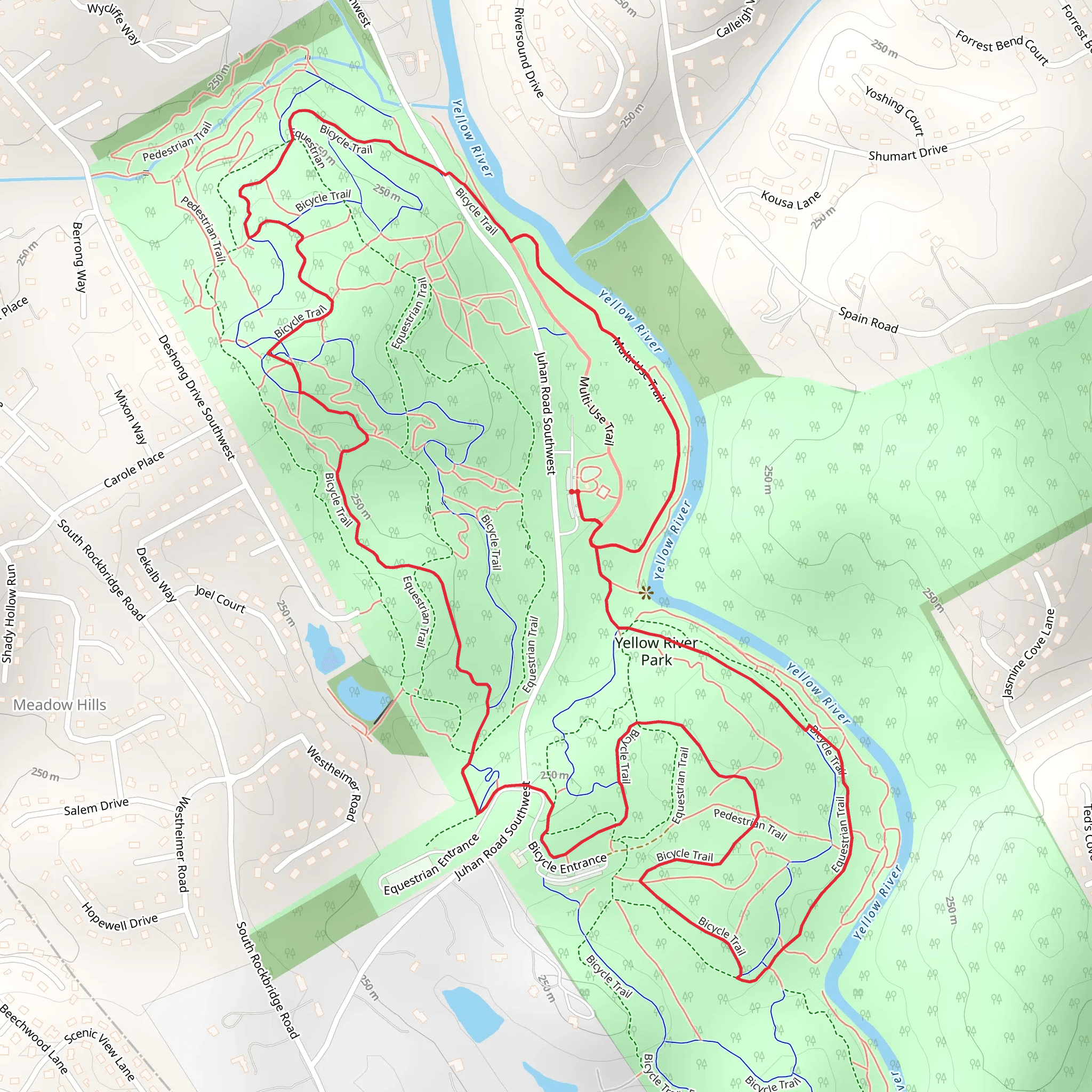 Yellow River Park Loop mobile static map