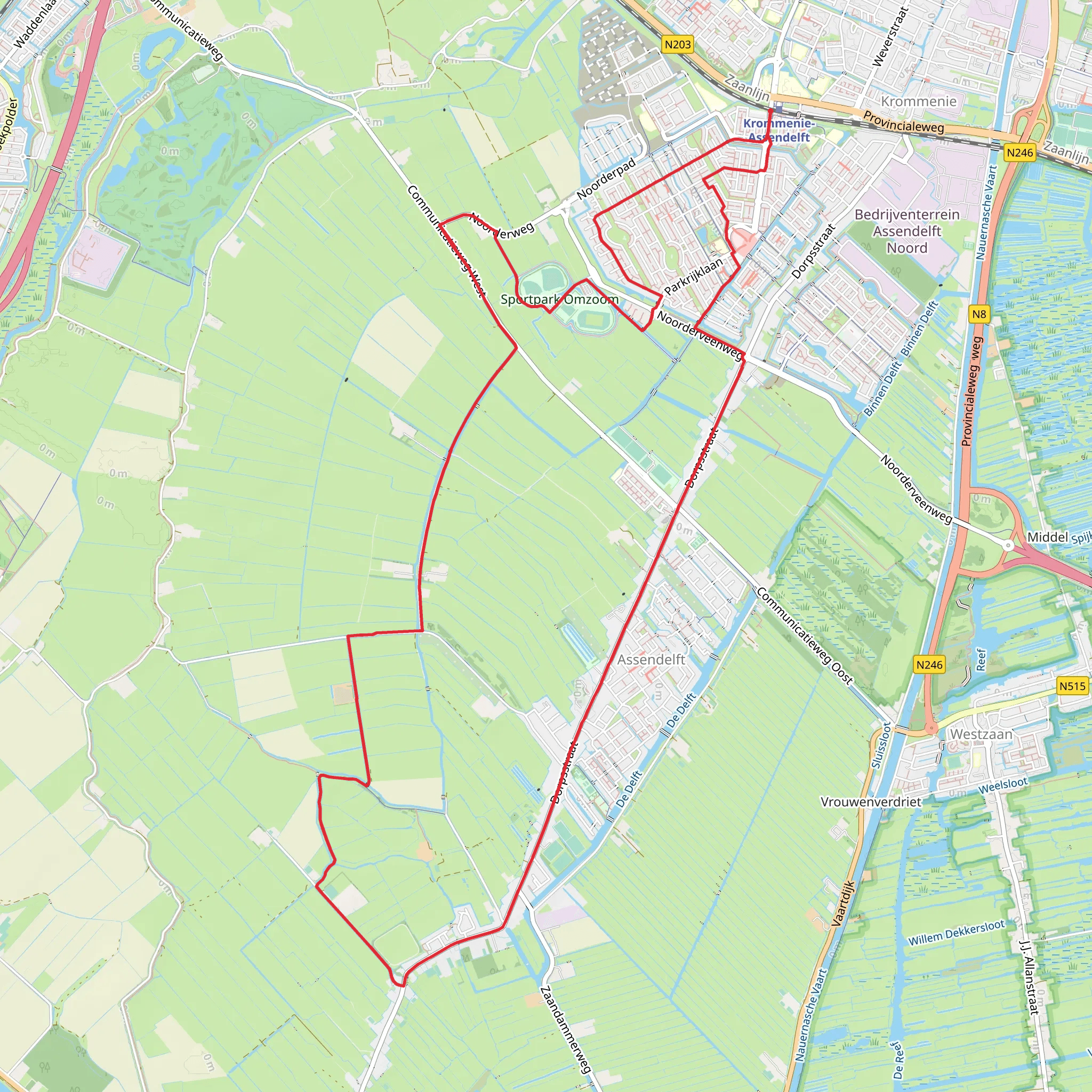 Zuiderpolder via Assendelft Route mobile static map