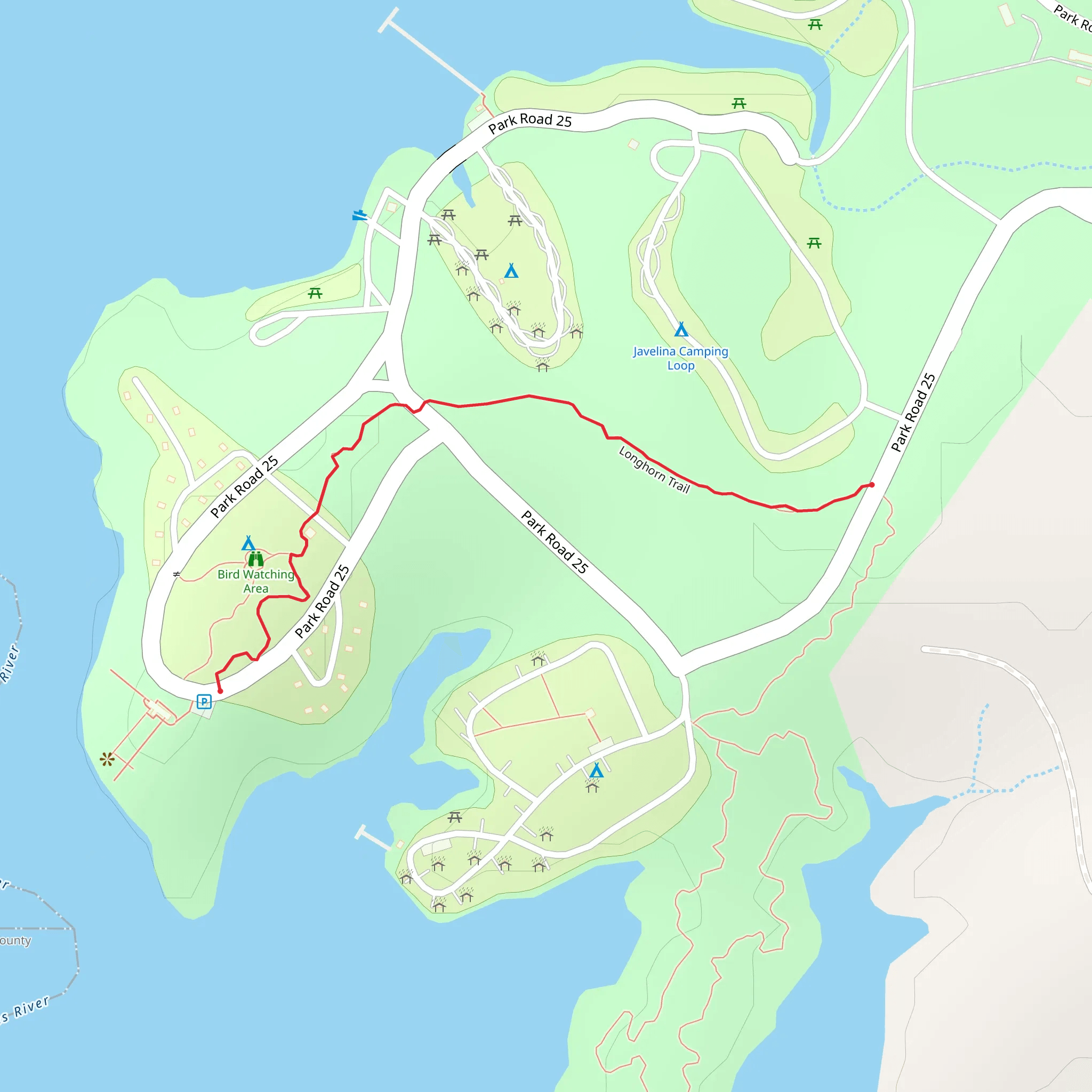 Longhorn Trail mobile static map