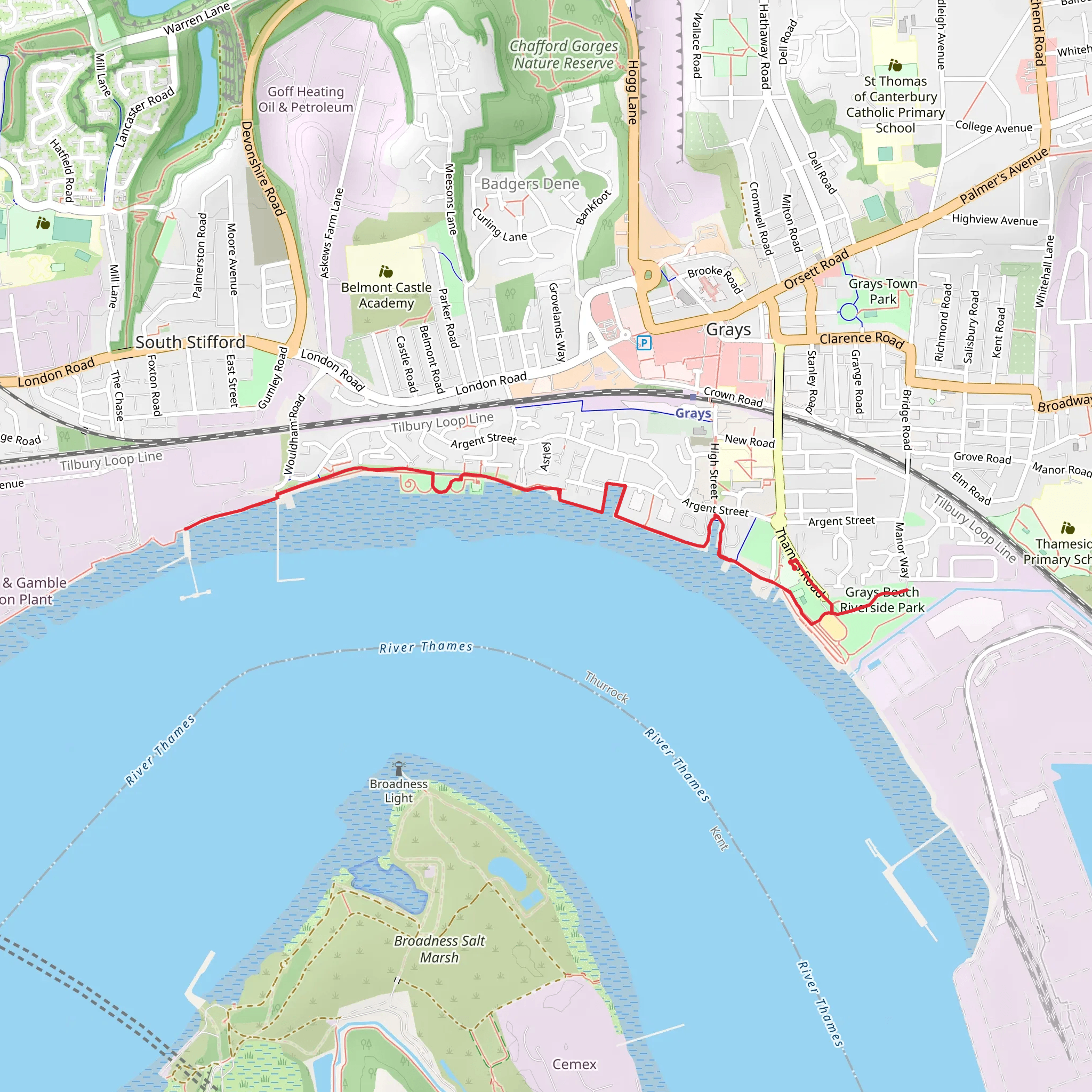 Grays Beach Riverside Park and Wharf mobile static map