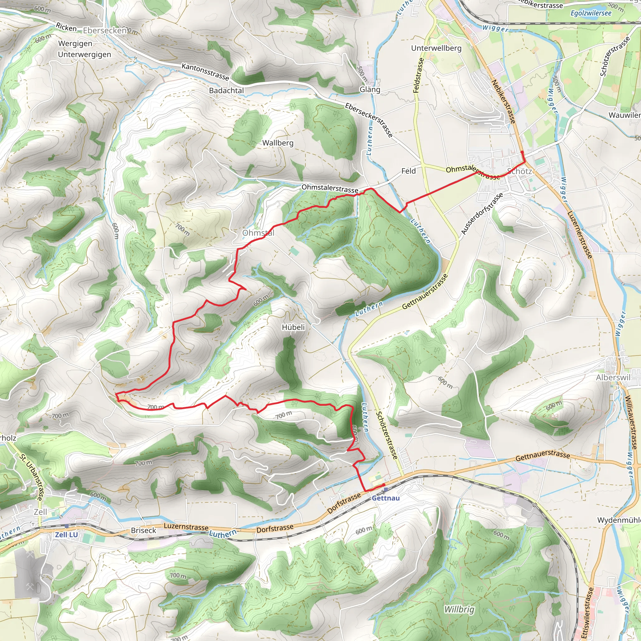 Schötz - Ohmstal - Gettnau mobile static map