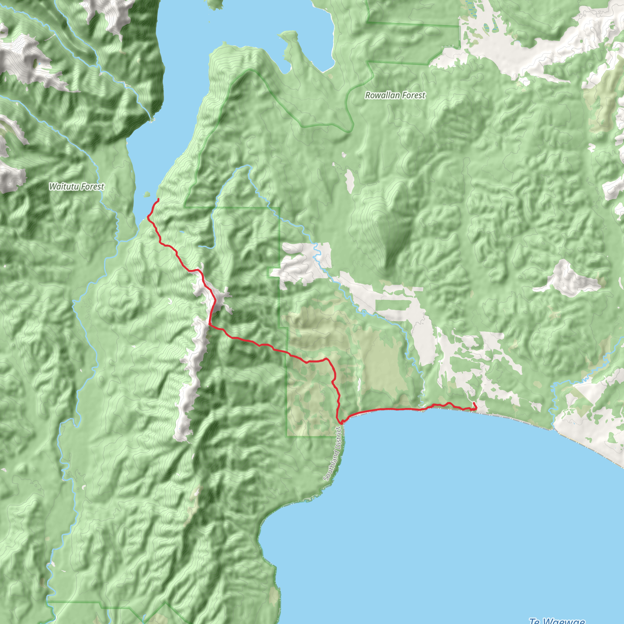 Teal Bay Hut via South Coast Track mobile static map