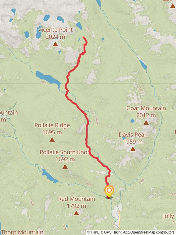 Spinola Meadow Trail via Waptus River Trail mobile static map