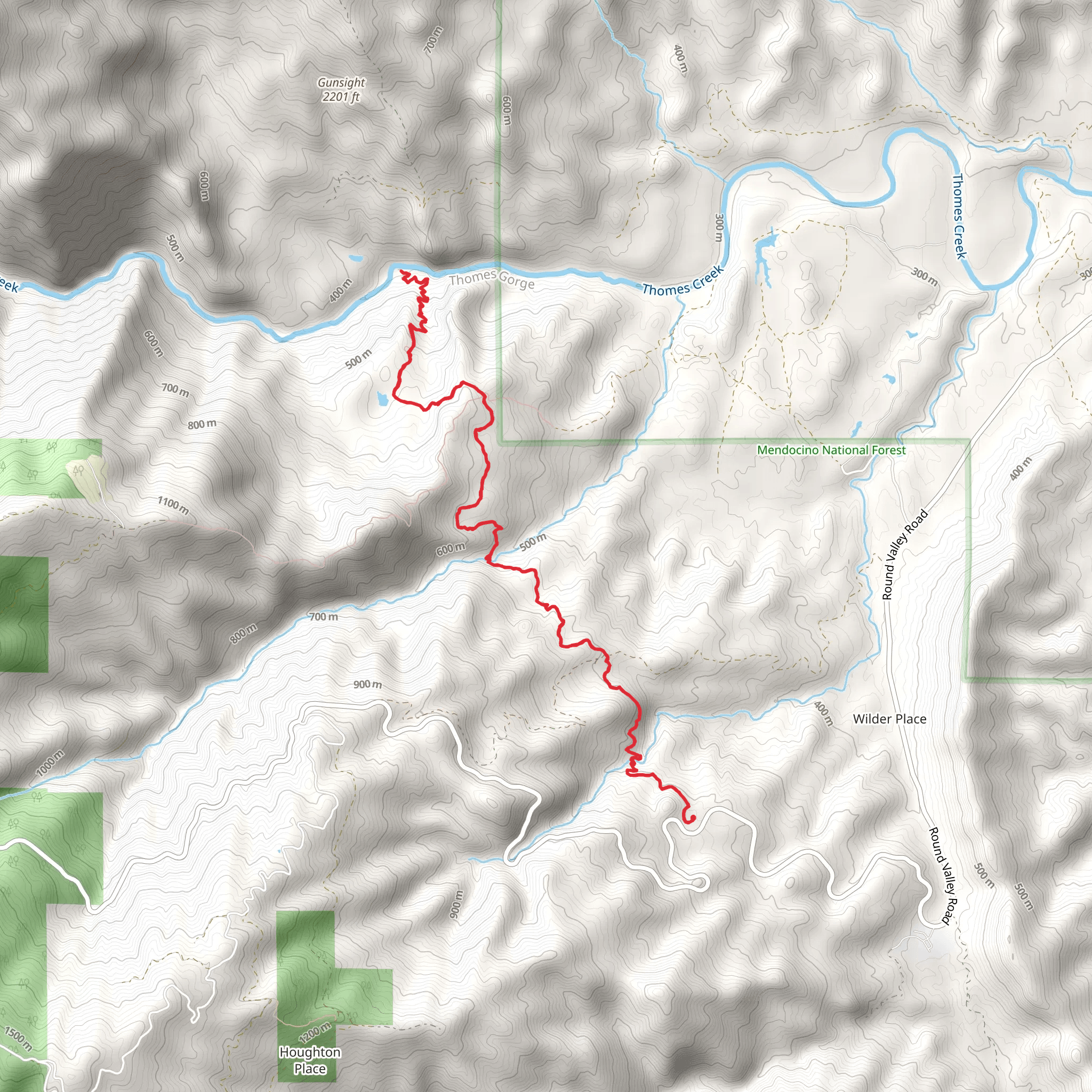 Thomes Gorge Trail mobile static map