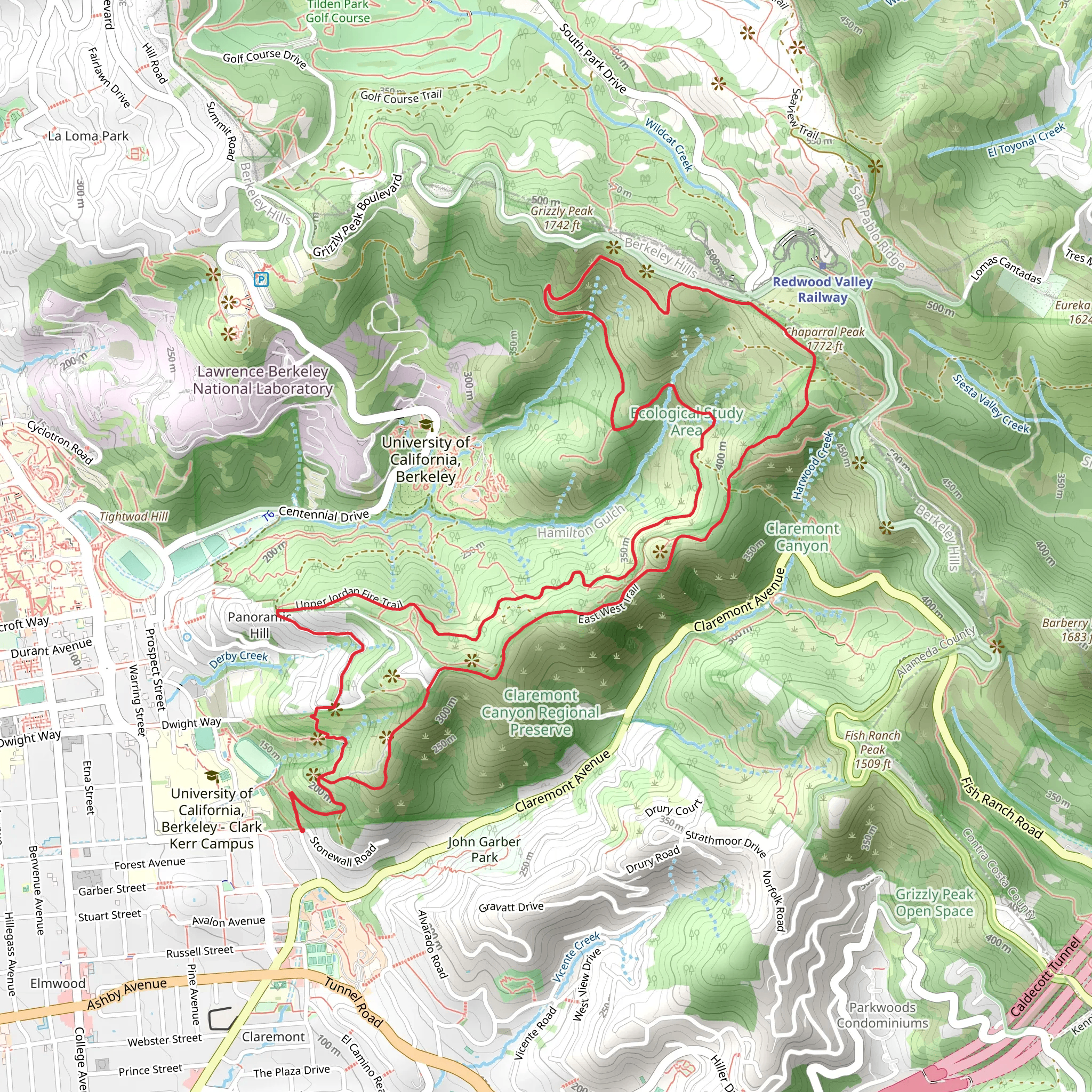 Stonewall-Panoramic, Convict and Upper Jordan Fire Loop Trail mobile static map