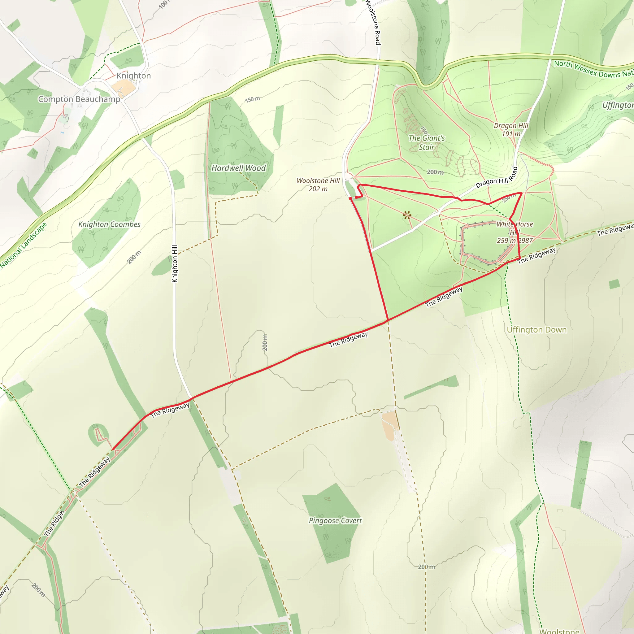 Uffington White Horse and Wayland's Smithy mobile static map