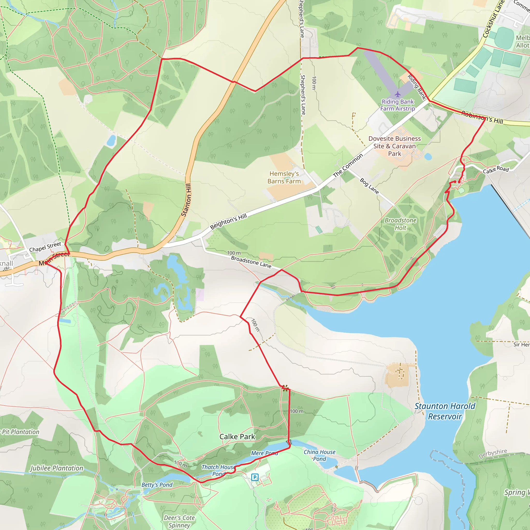 Ticknall Circular Walk mobile static map