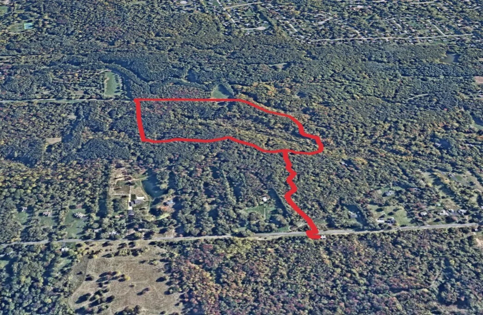 An image depicting the trail West Loop Trail - Red and its surrounding area.